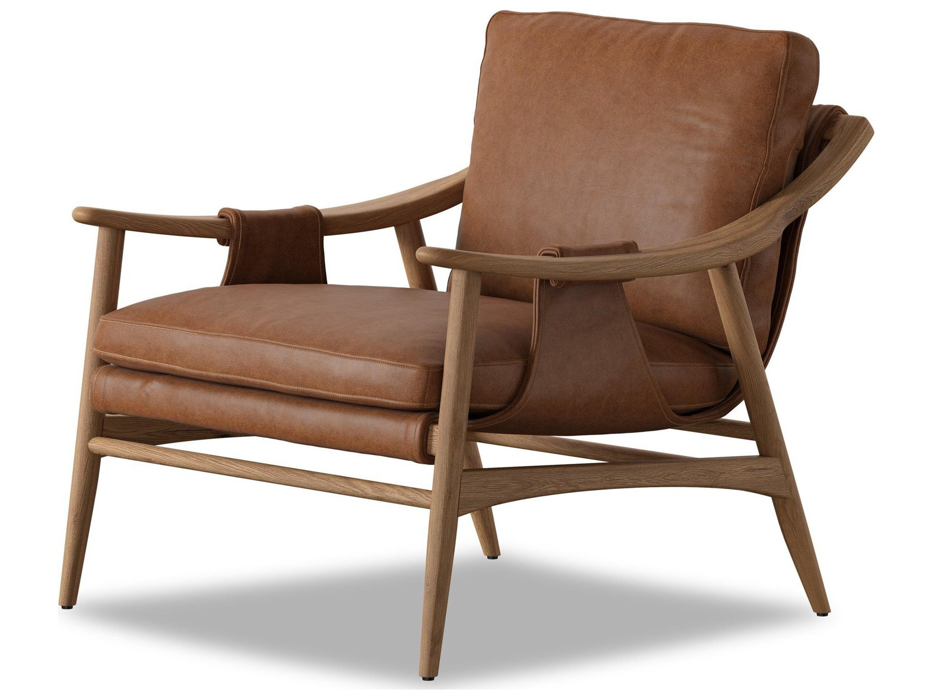 Four Hands Berman Brown Leather Accent Chair