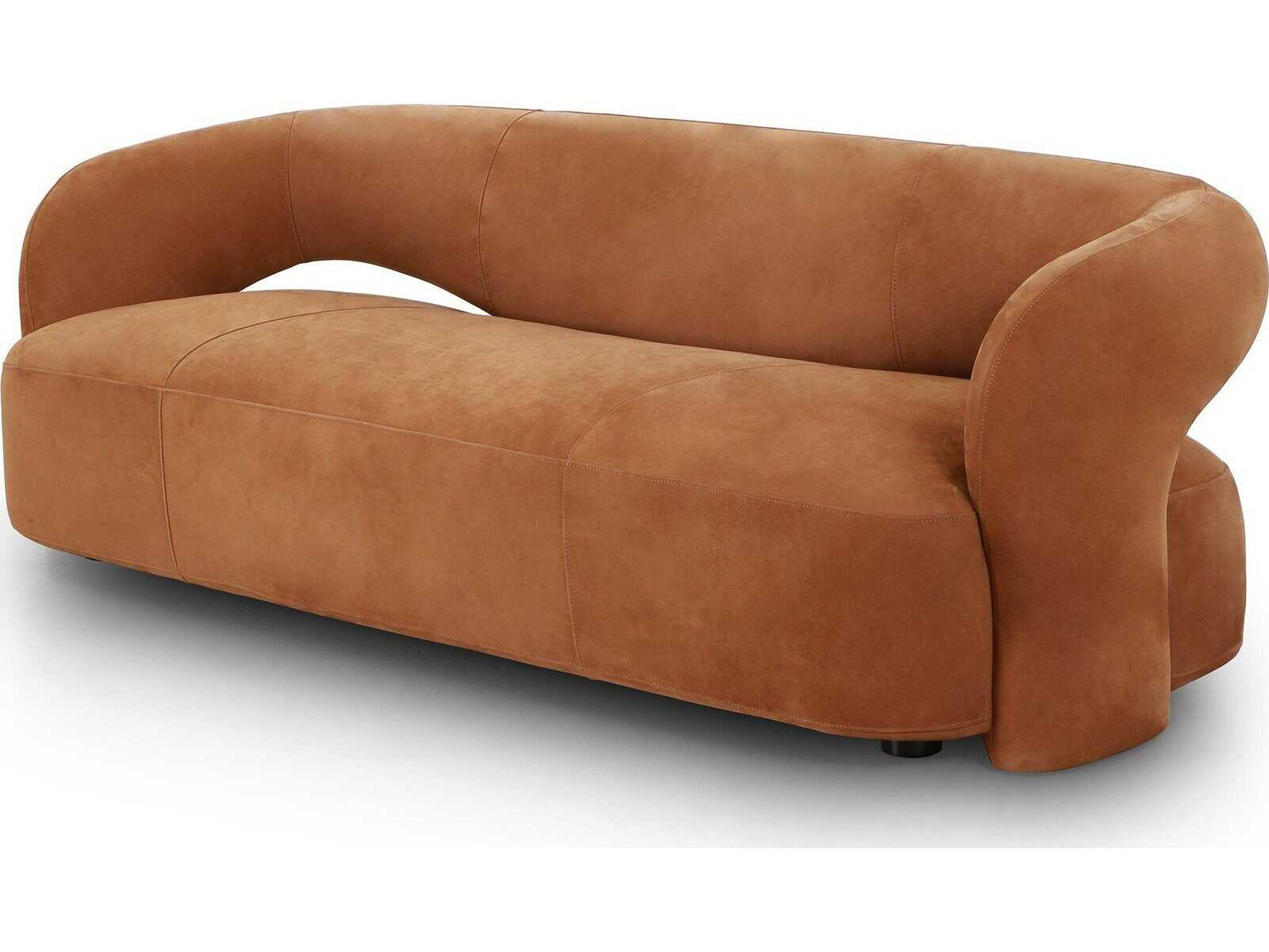 Four Hands Grayson Mazie Nubuck Cognac Upholstered Sofa