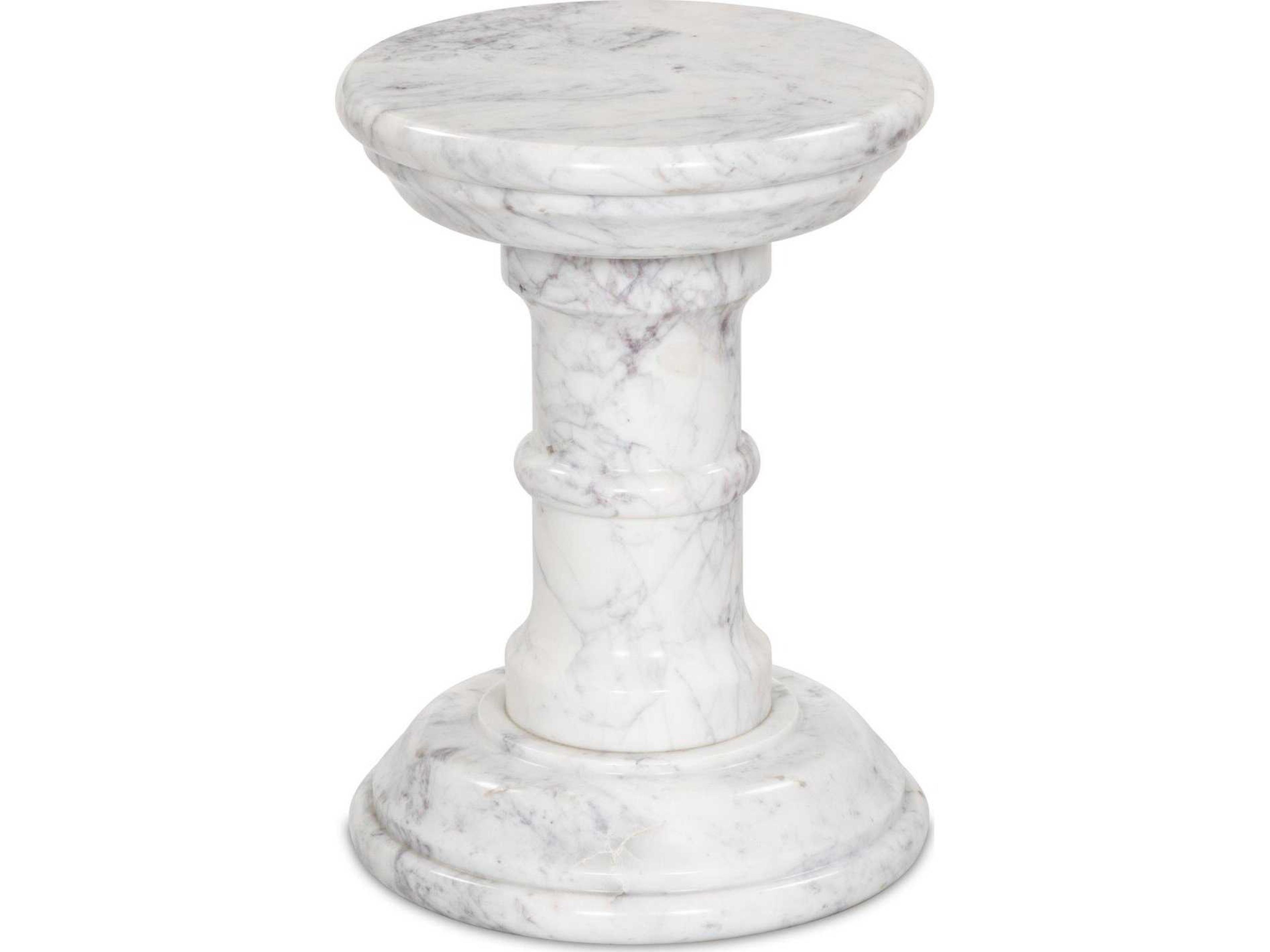 Four Hands Marlow Cyprus Round Marble End Table