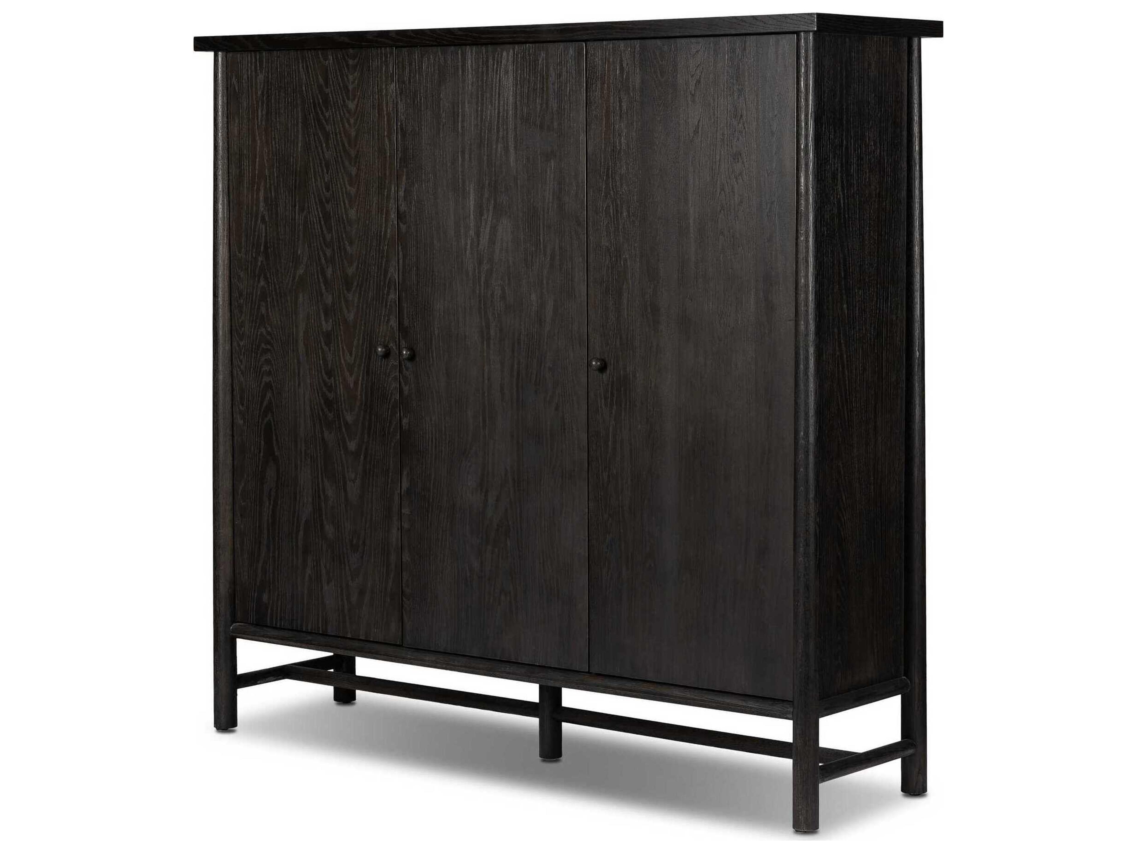 Four Hands Wells Charcoal Oak Veneer Black Wood Accent Chest