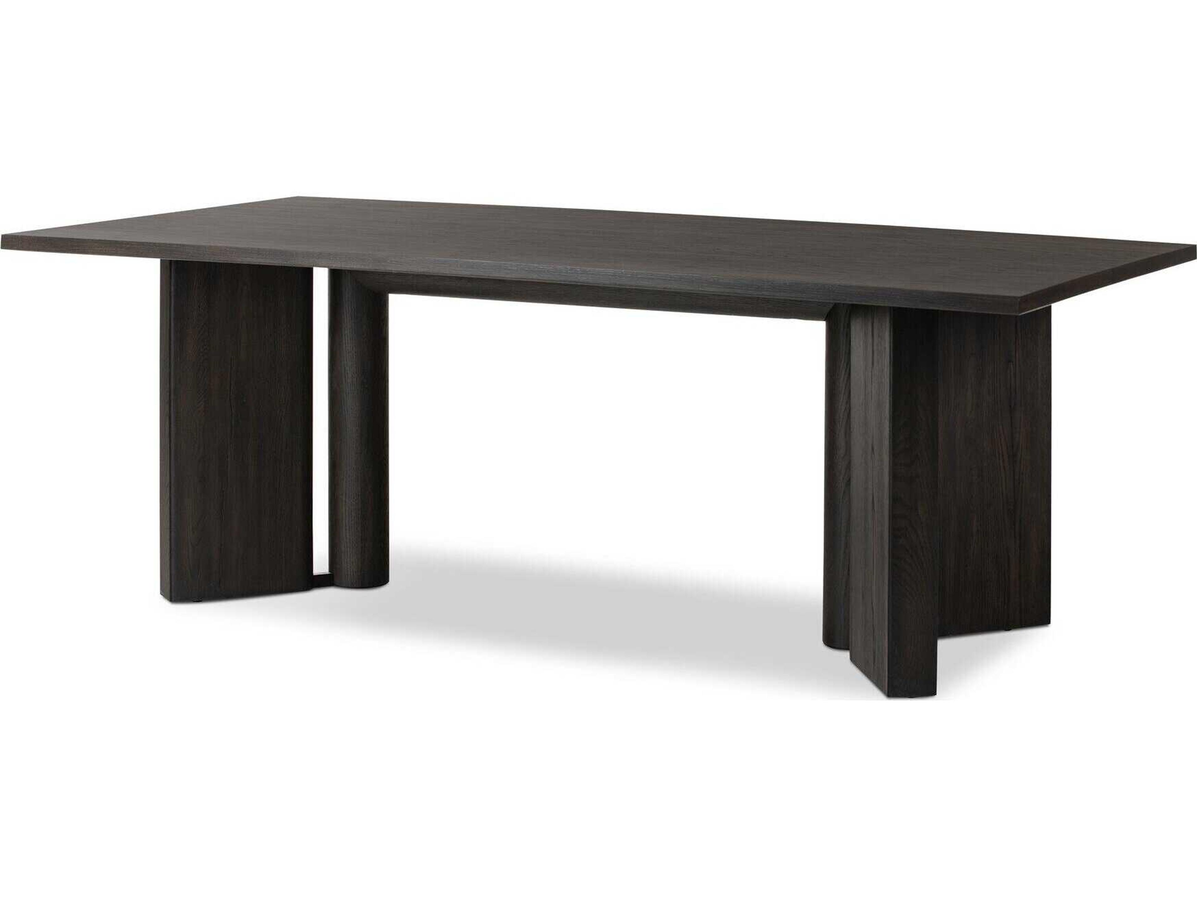 Four Hands Haiden Rectangular Wood Smoked Black Veneer Dining Table