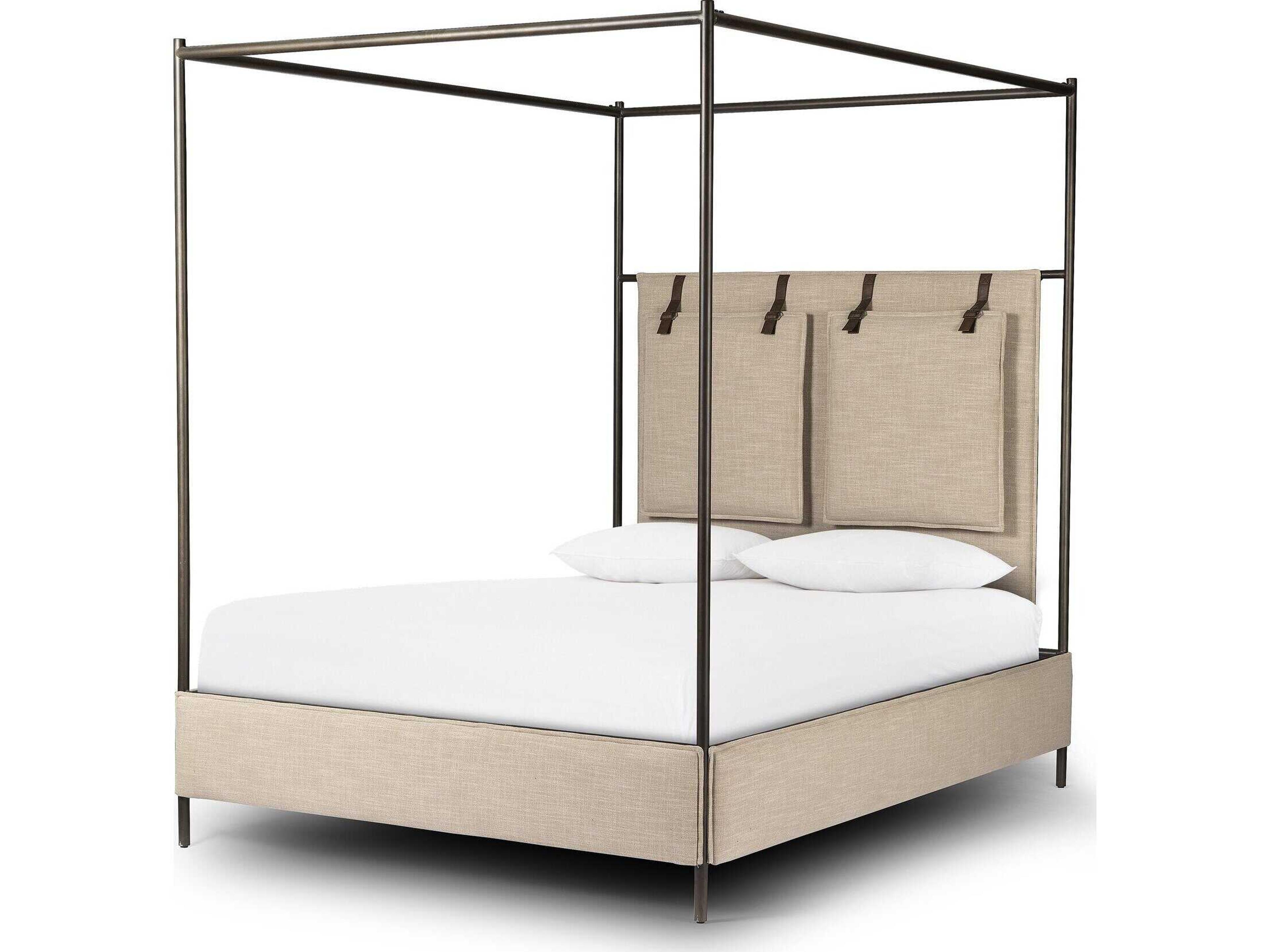 Four Hands Irondale Leigh Beige King Canopy Bed