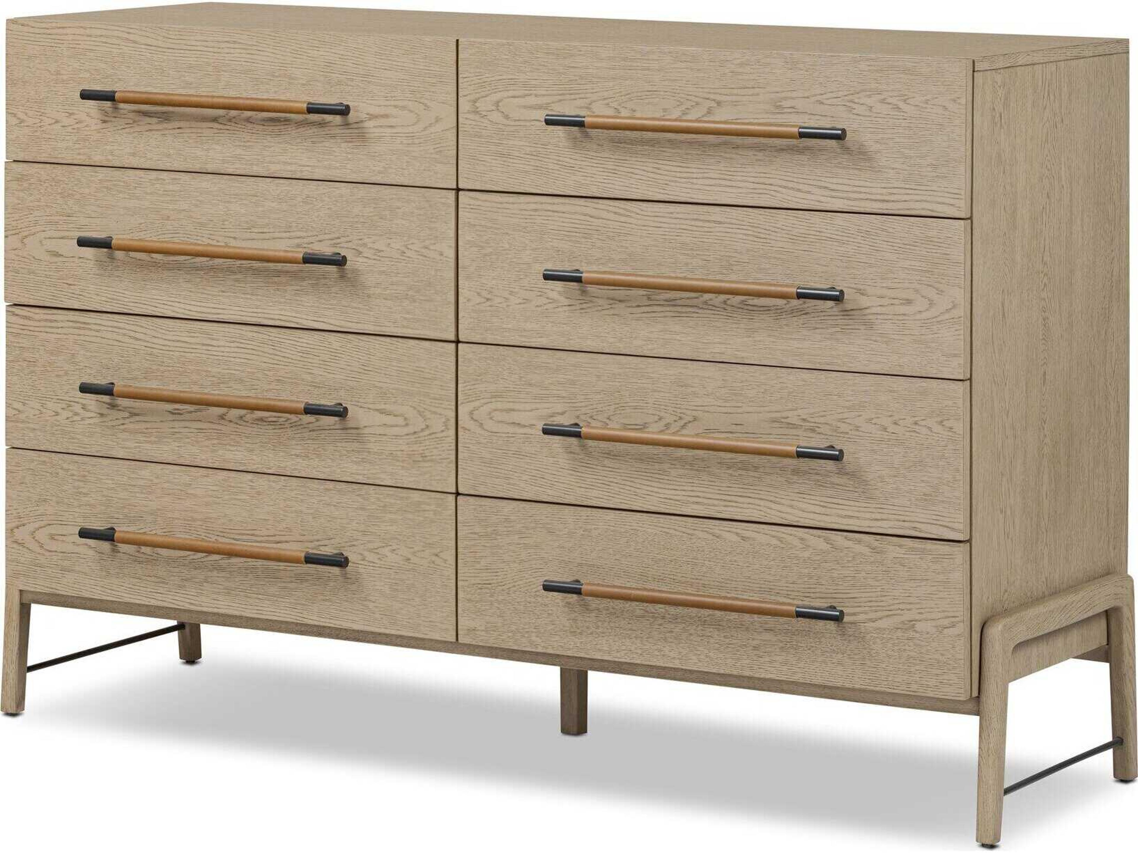 Four Hands Filmore Rosedale Yucca Oak Veneer Oak Wood 8 Drawer Dresser