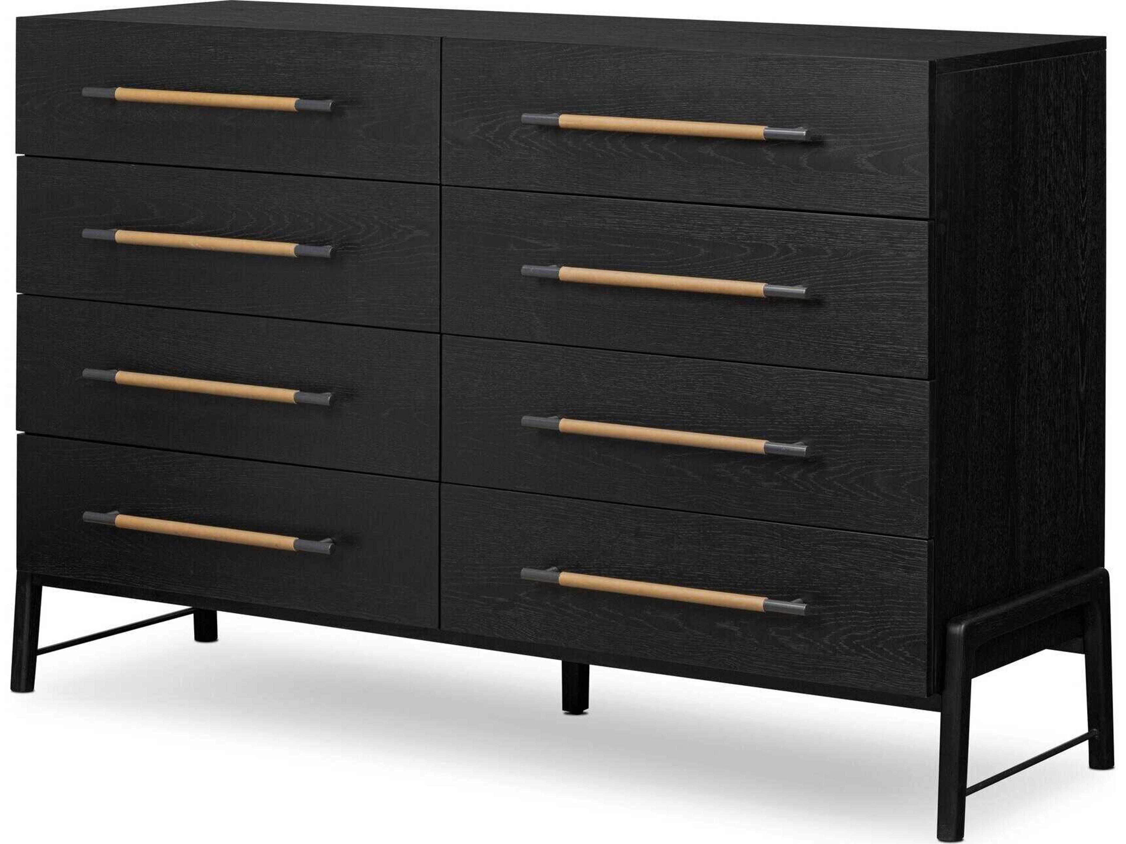 Filmore Rosedale Ebony Oak Veneer Oak Wood 8 Drawer Dresser