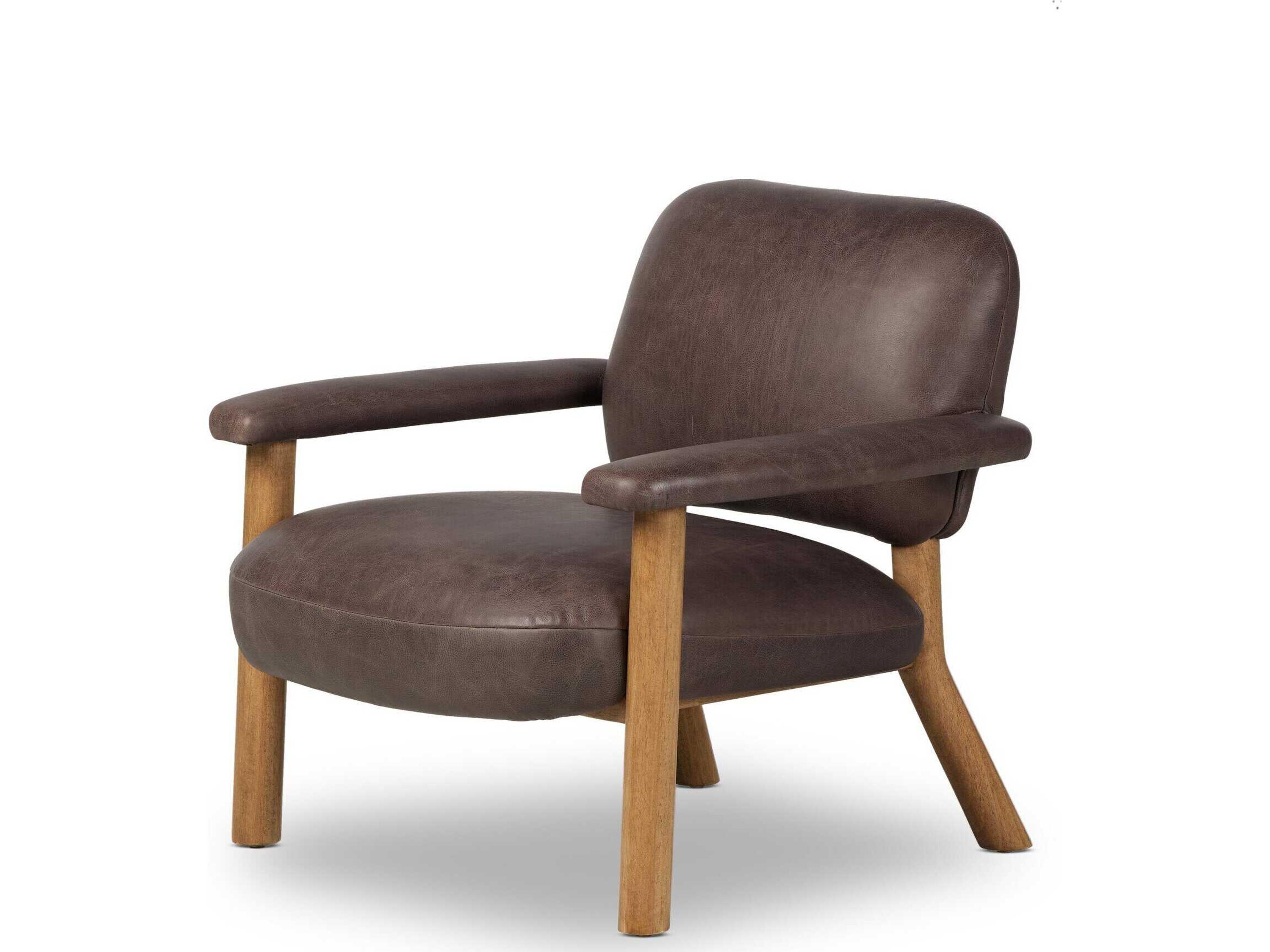 Four Hands Carnegie Brown Leather Accent Chair