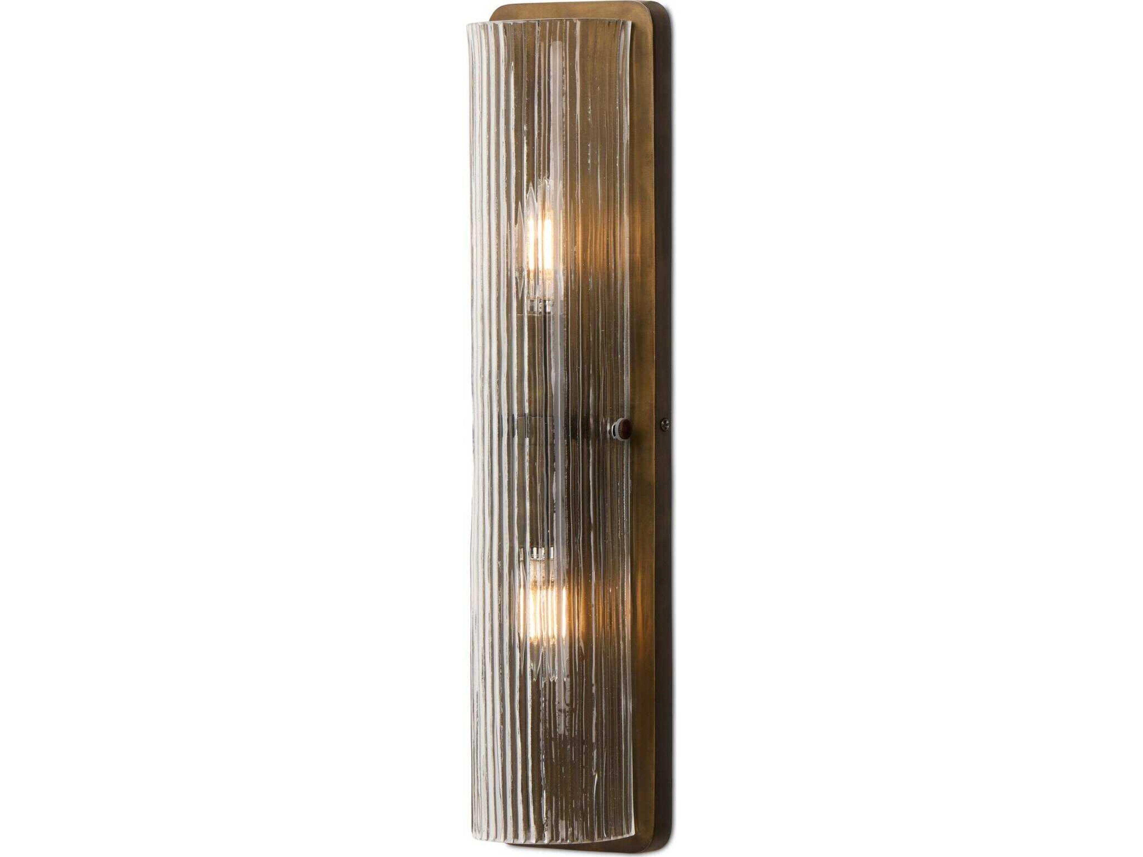 Four Hands Hutton Kenji Sconce - Clear Reeded Glass