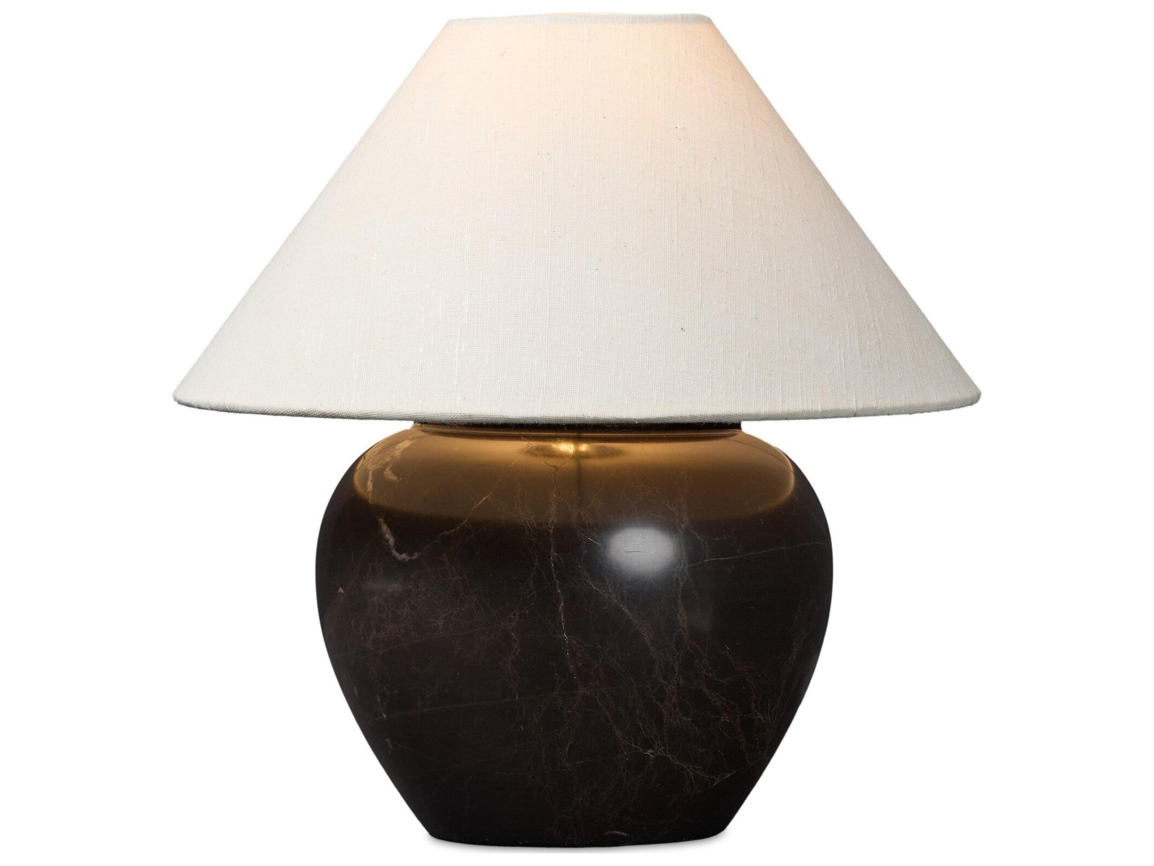 Four Hands Camden Brown Italian Marble Bronze Traditional Table Lamp