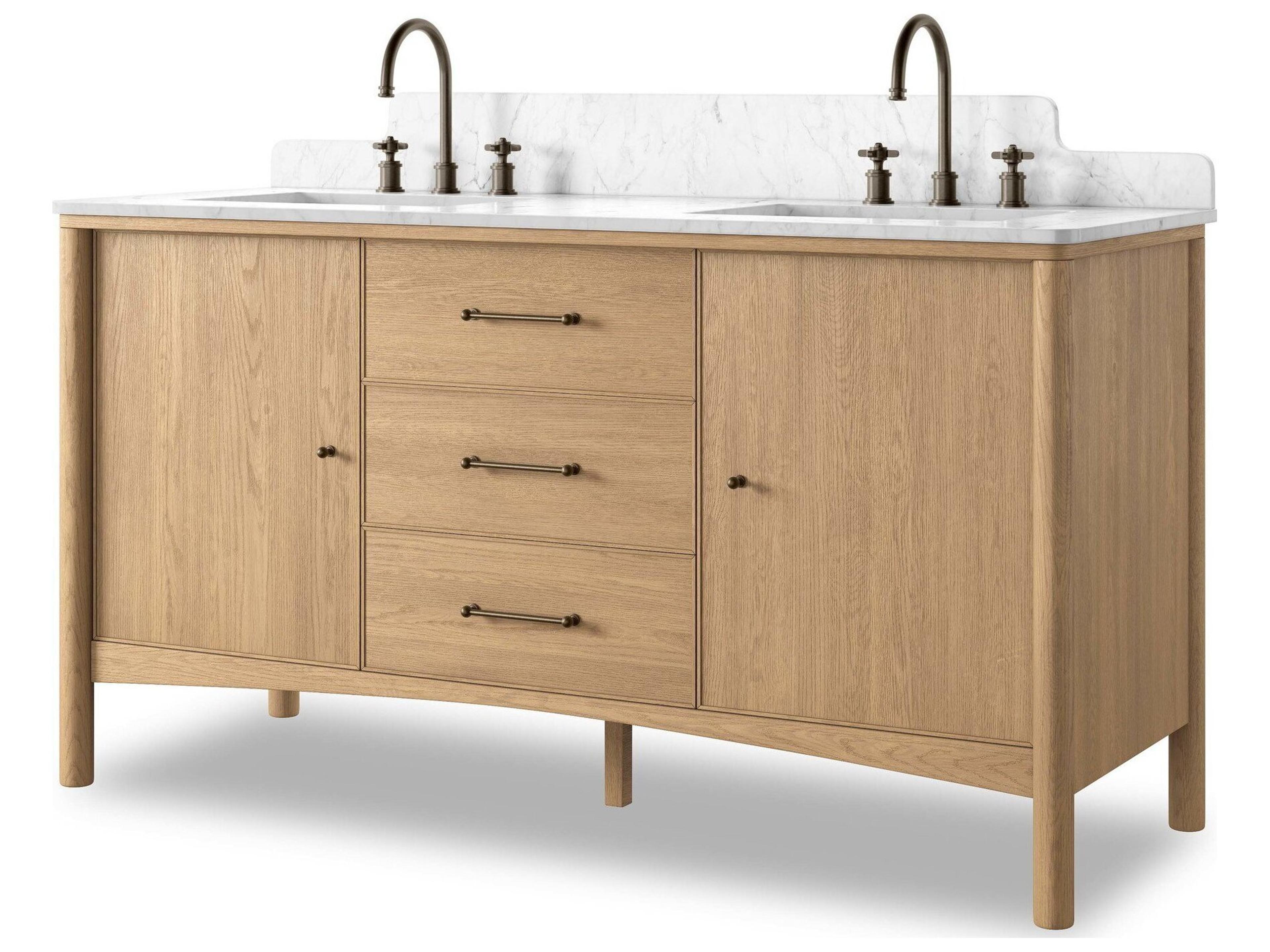 Four Hands Blaire Satin Light Wash Oak Veneer Vanity