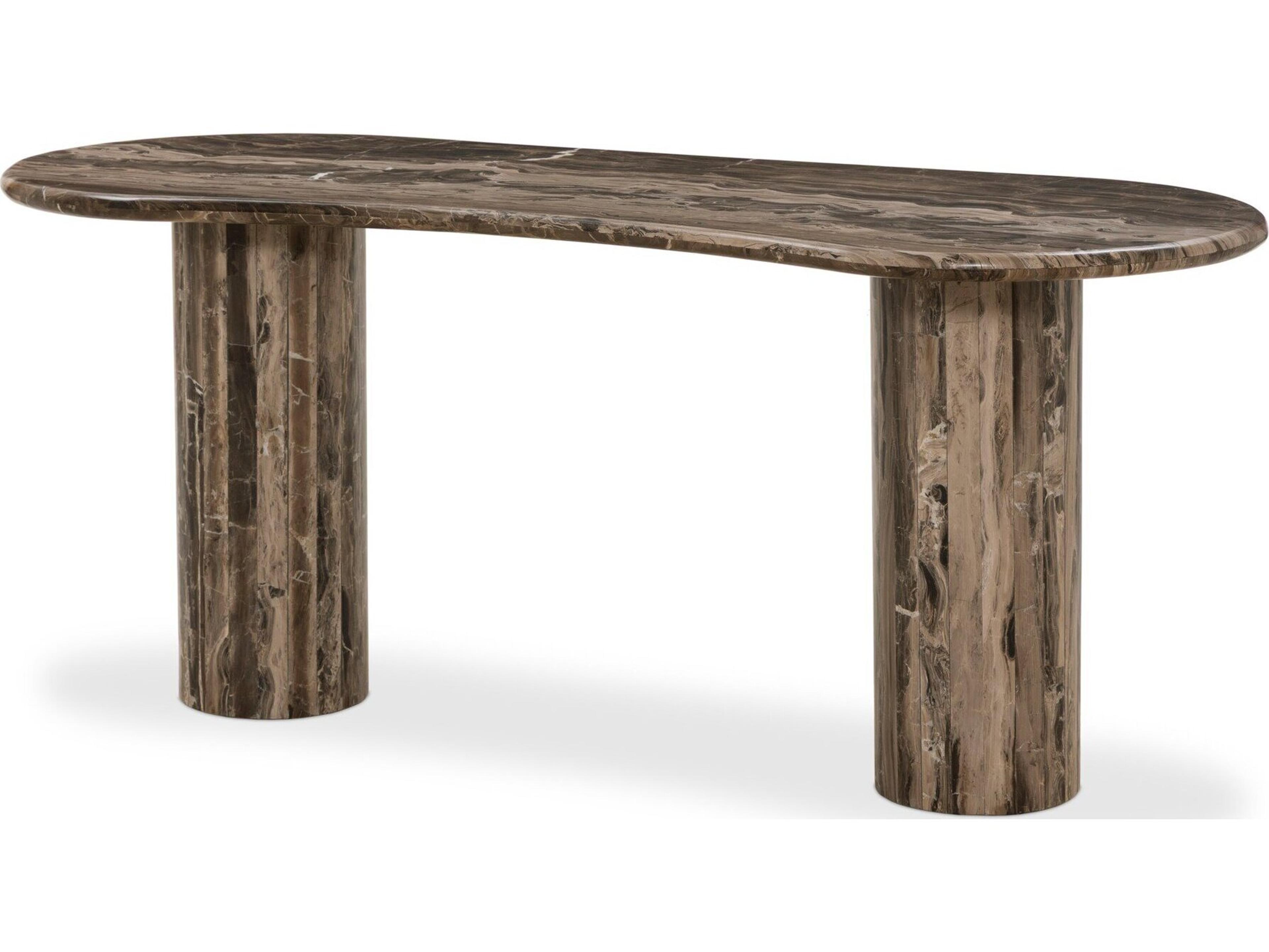 Four Hands Rockwell Rocky Brown Marble Writing Desk