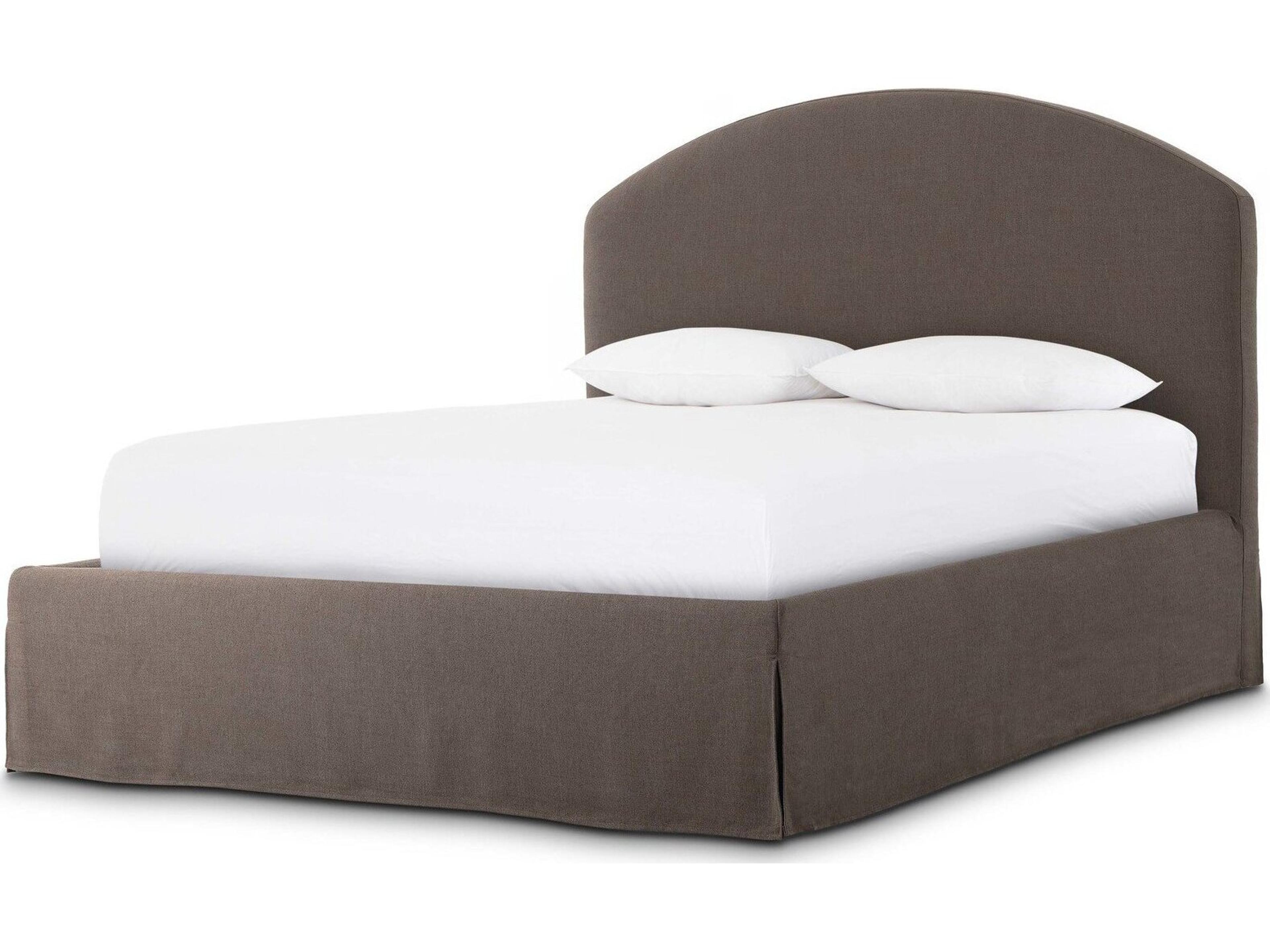 Four Hands Kensington Brown Parrawood Upholstered King Platform Bed