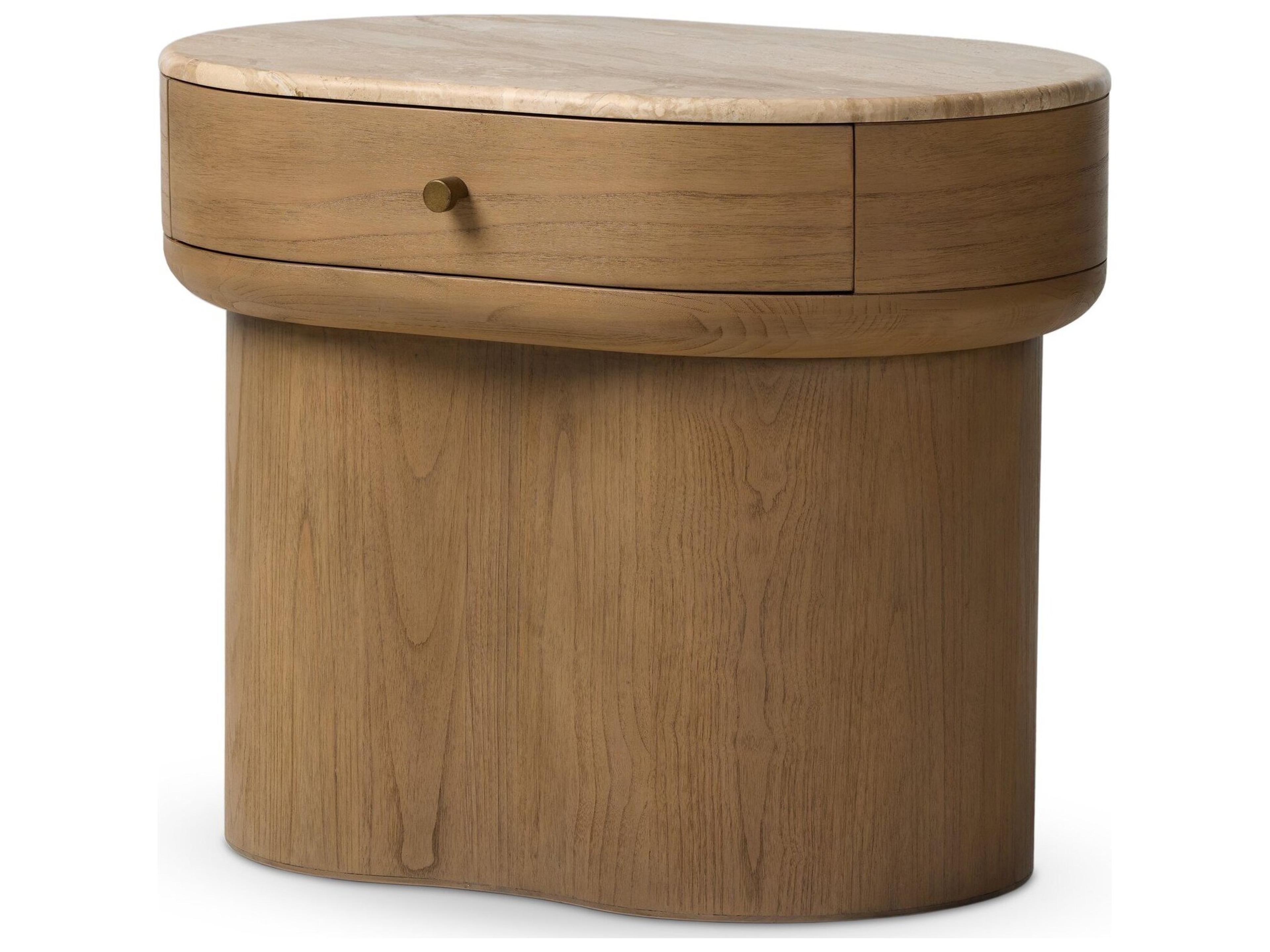 Four Hands Prescott 1-Drawer Natural Sungkai Wood Nightstand