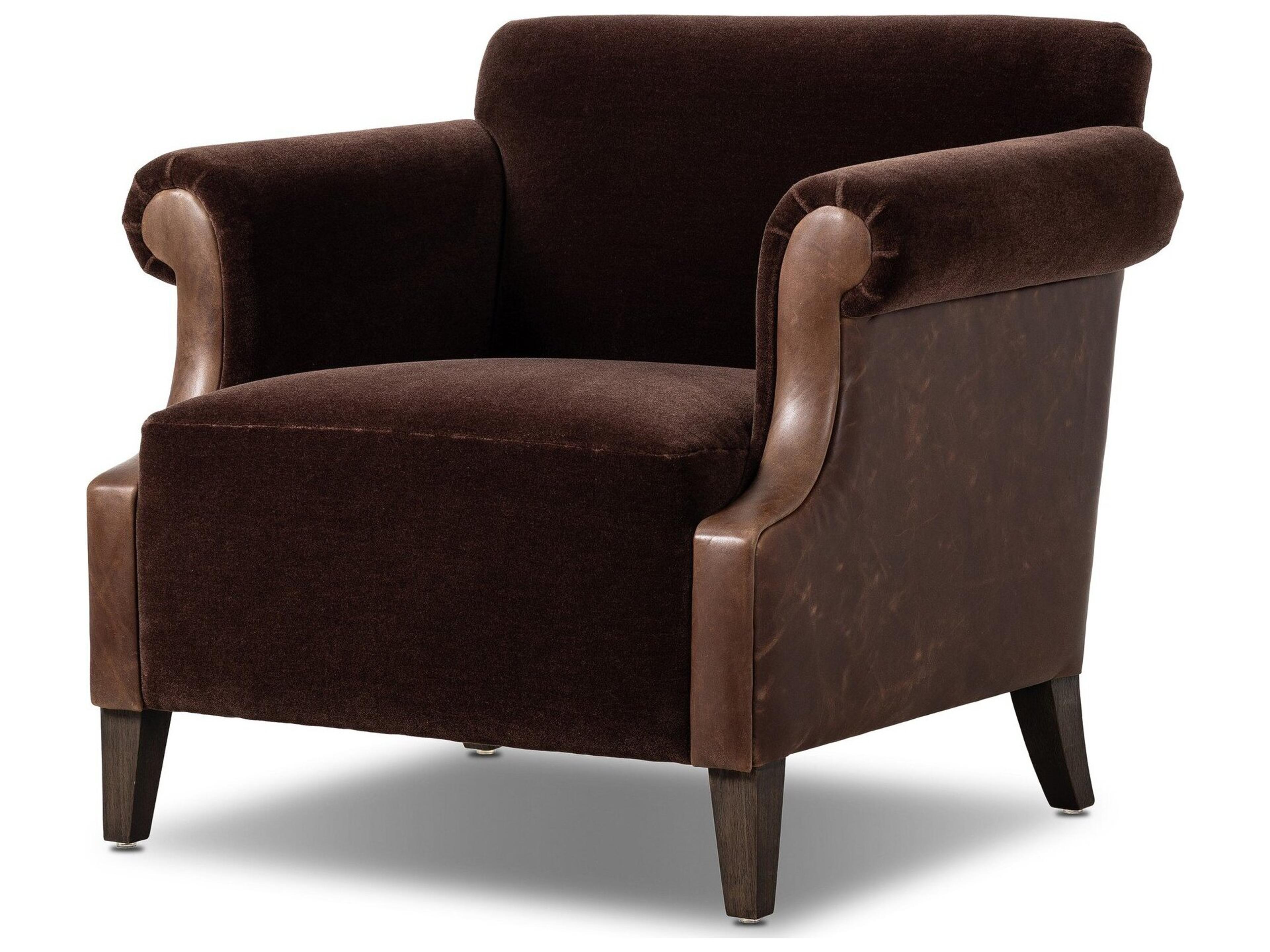 Four Hands Kensington Brown Leather Accent Chair