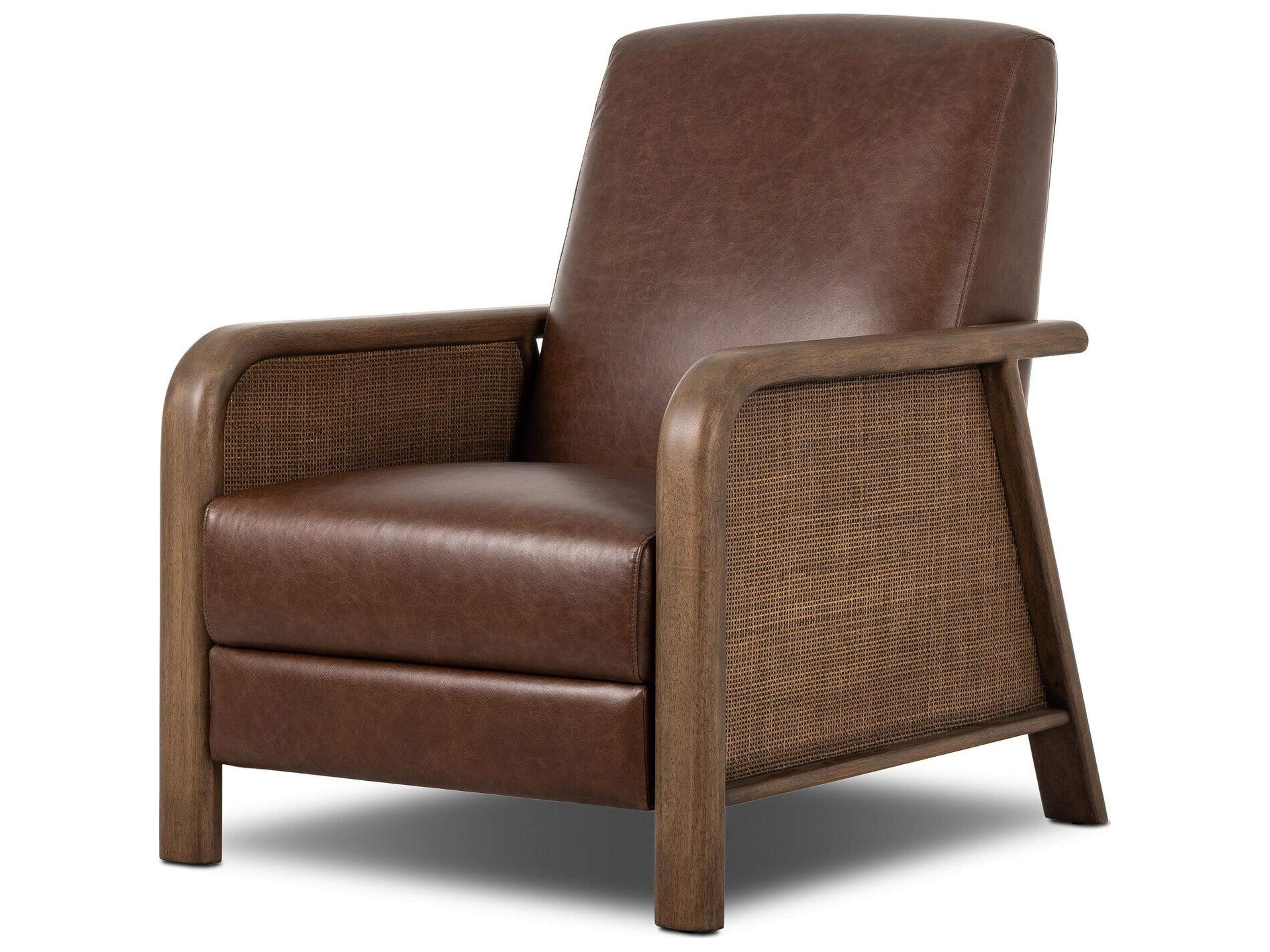 Four Hands Kensington Havana Brown Leather Recliner