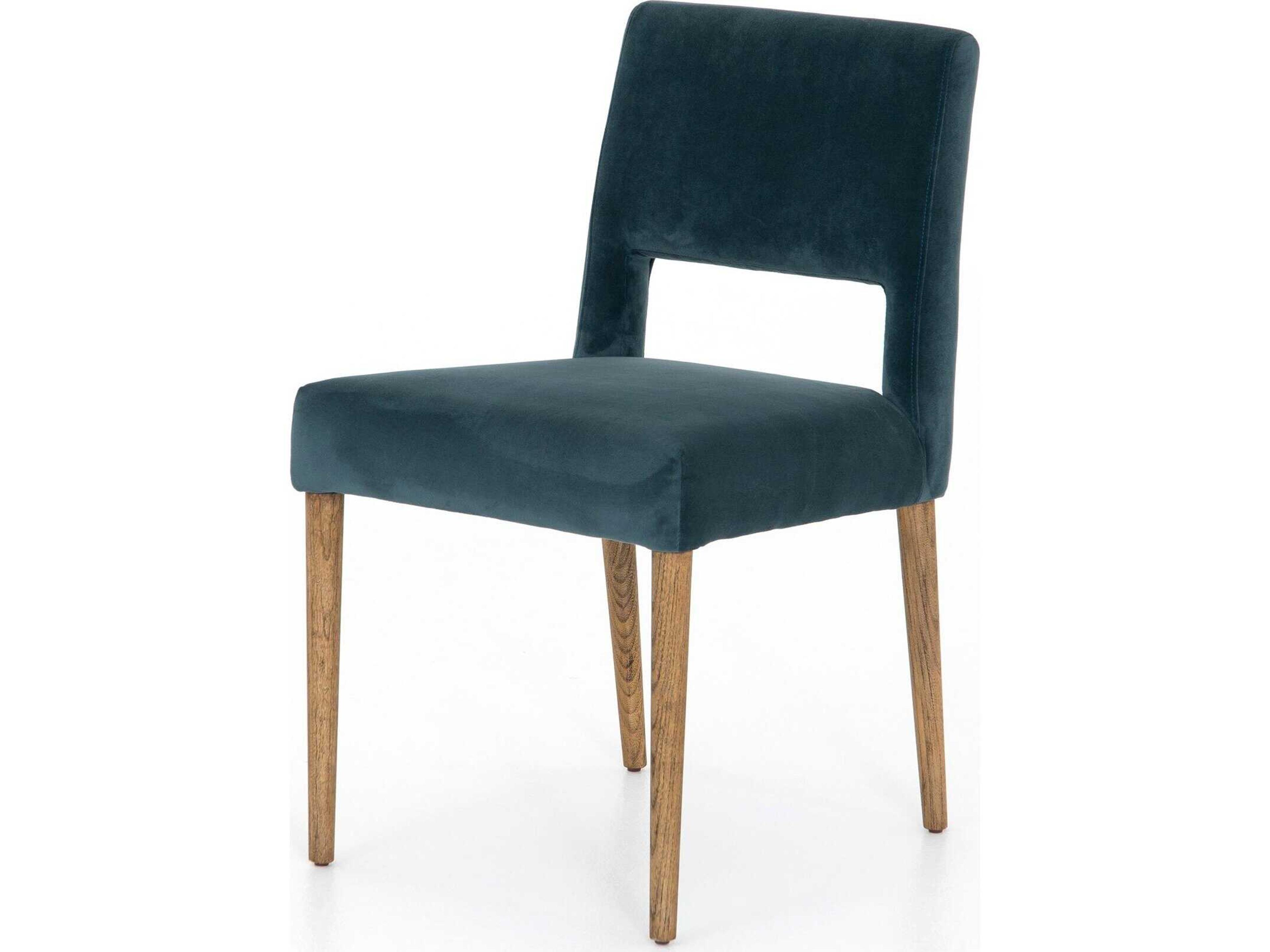 Four Hands Ashford Joseph Solid Wood Blue Side Dining Chair