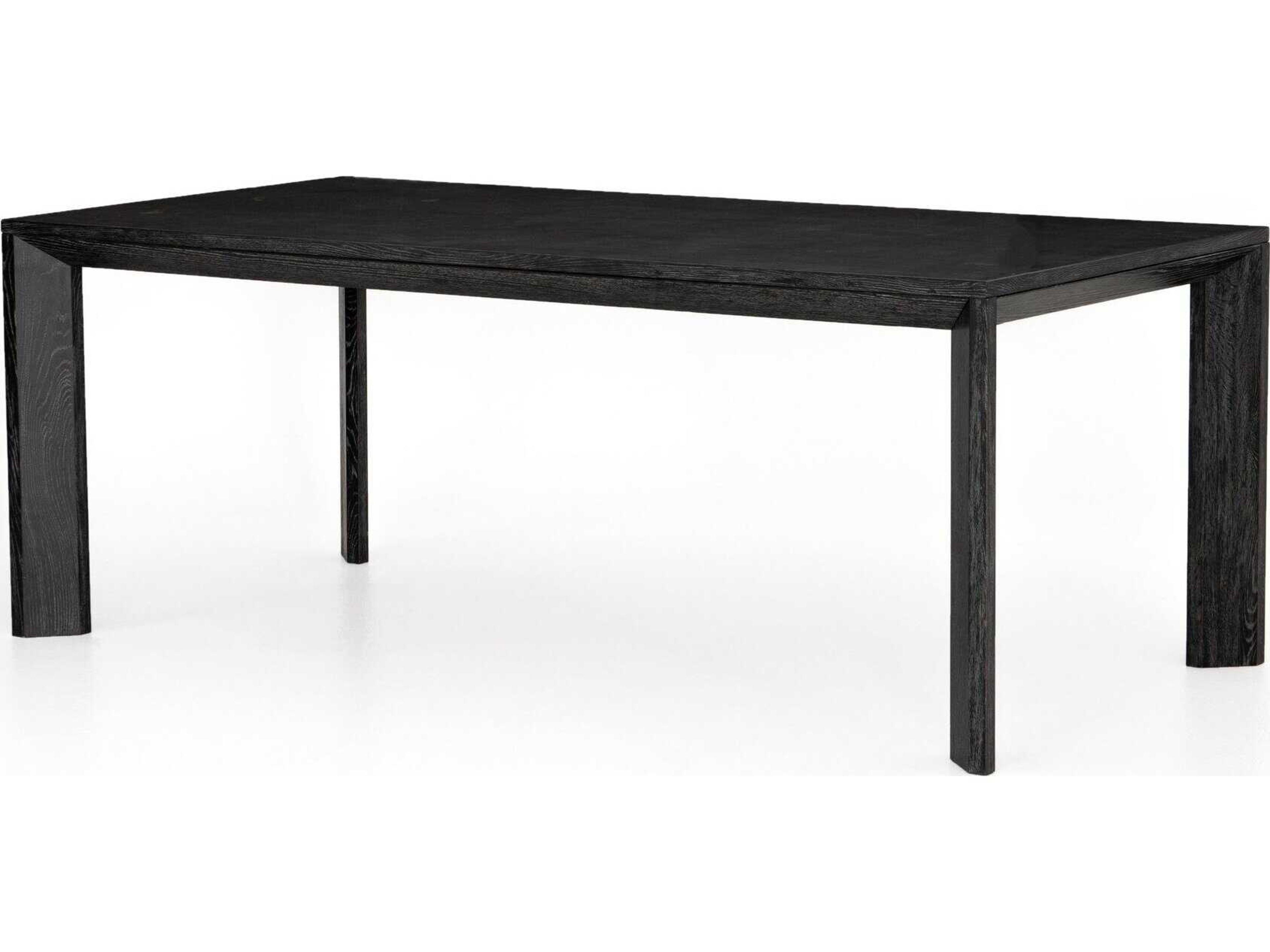 Four Hands Hughes Conner Rectangular Washed Black Bluestone Dining Table