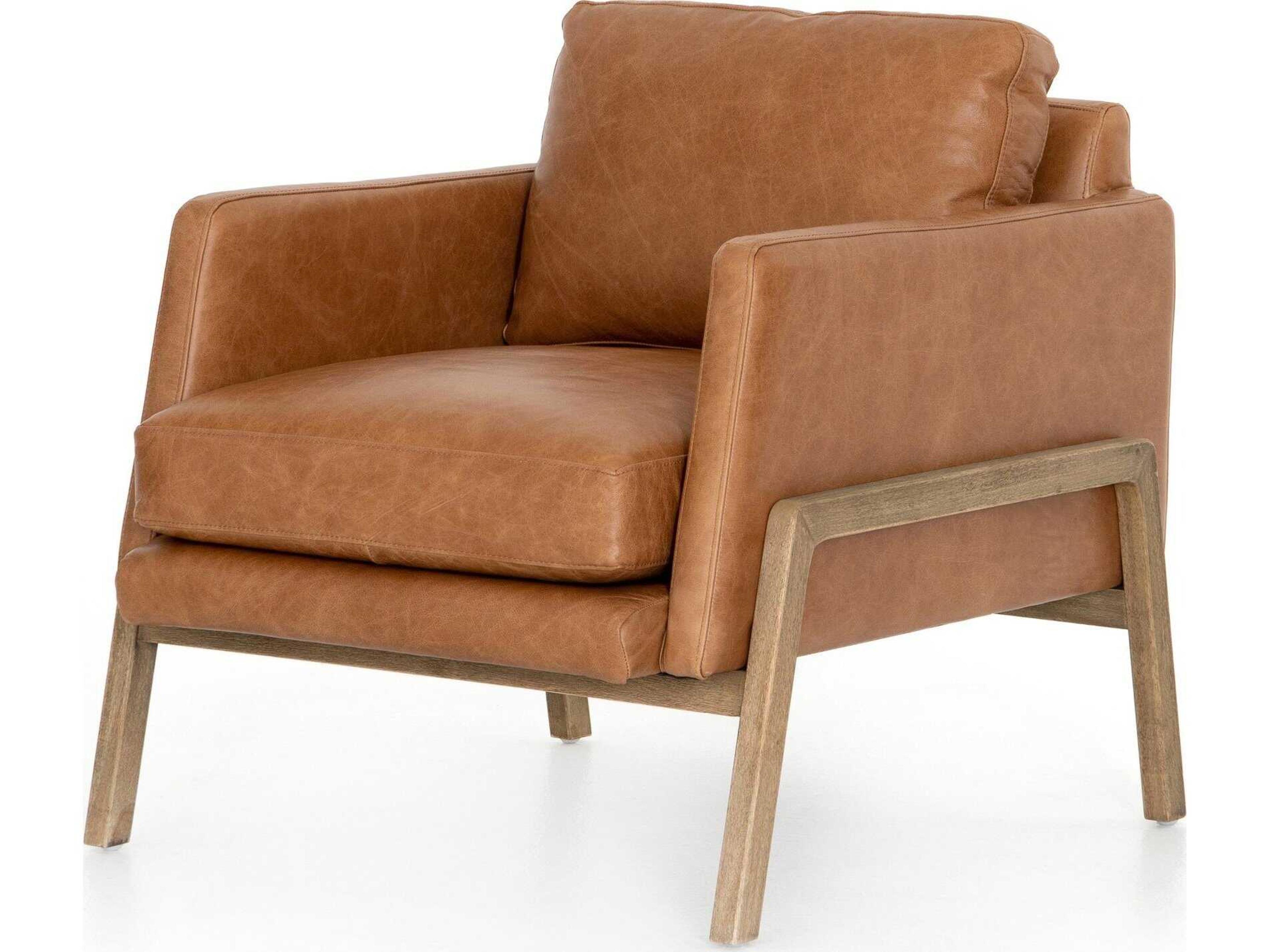 Four Hands Kensington Diana Brown Leather Accent Chair