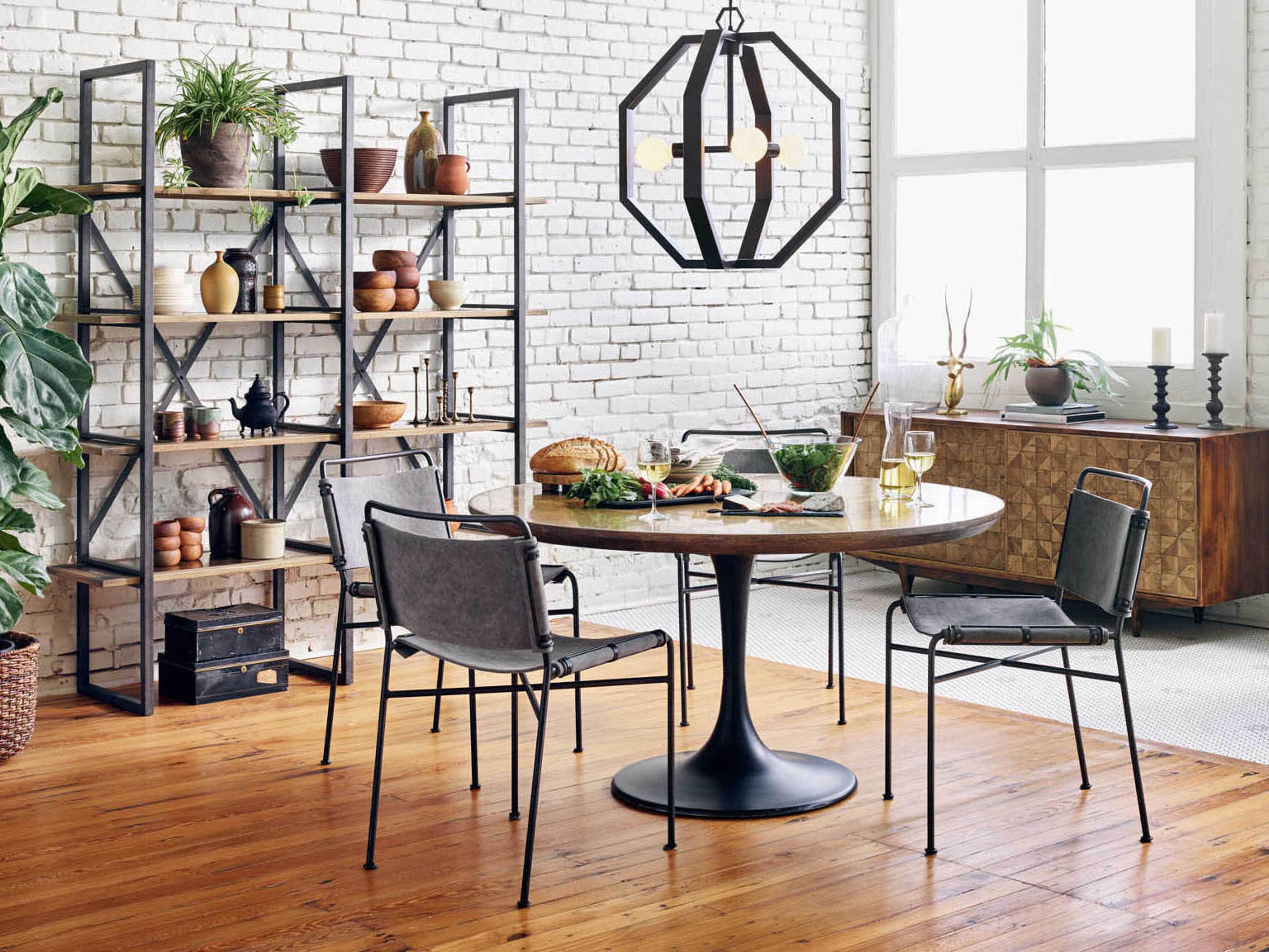 Four Hands Hughes Oak Wood Dining Room Set