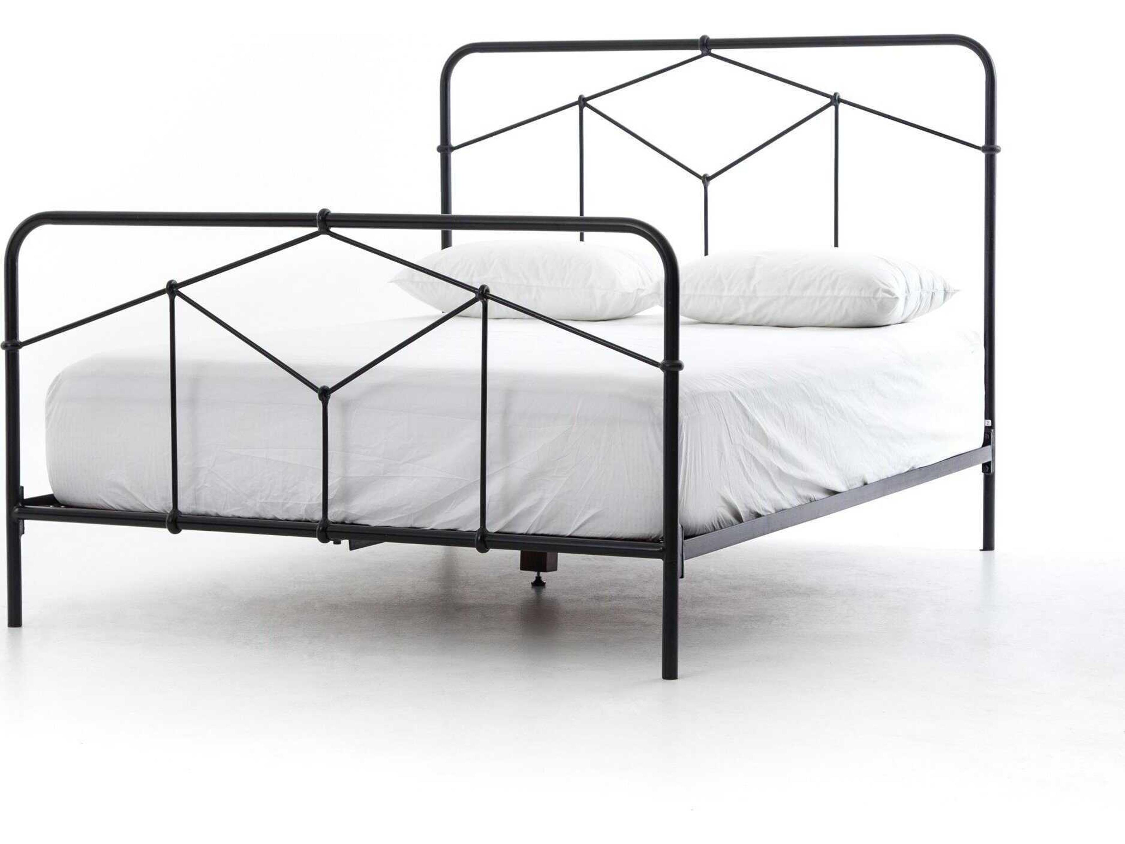 Four Hands Primitive Casey Black Mango Wood King Panel Bed