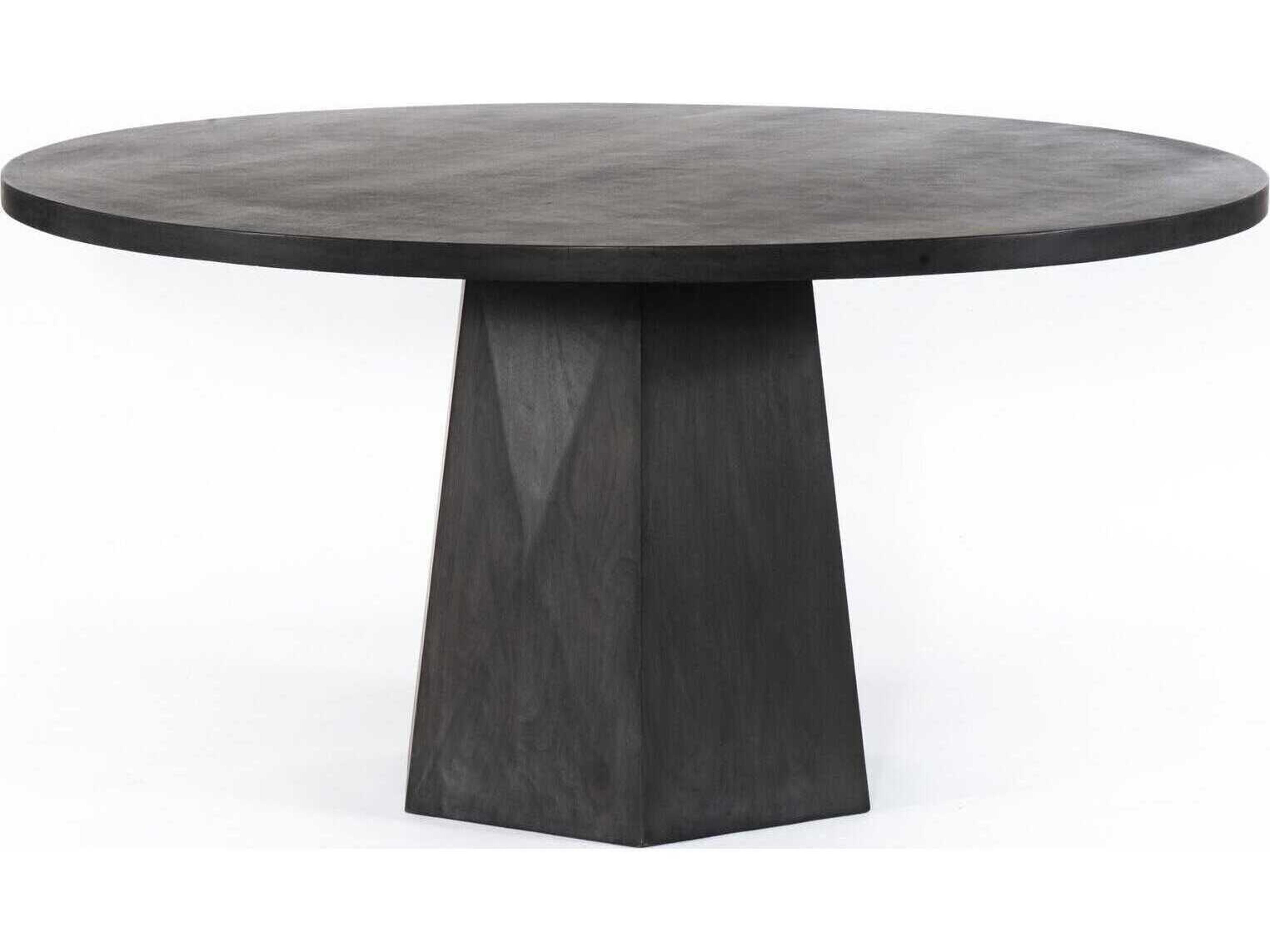 Four Hands Harmon Kesling Round Wood Coal On Mango Dining Table