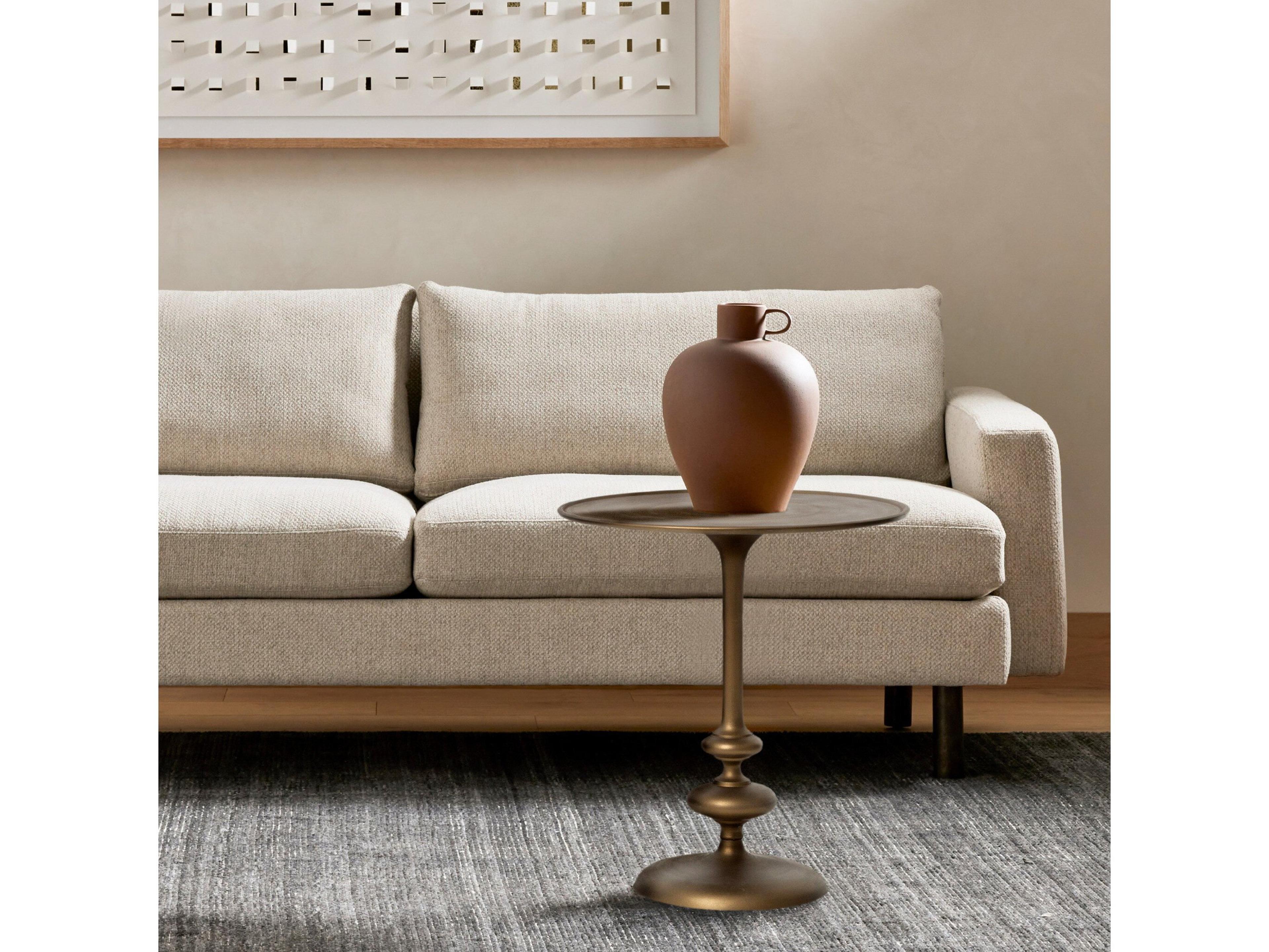 Four Hands Marlow Matchstick Round Metal End Table