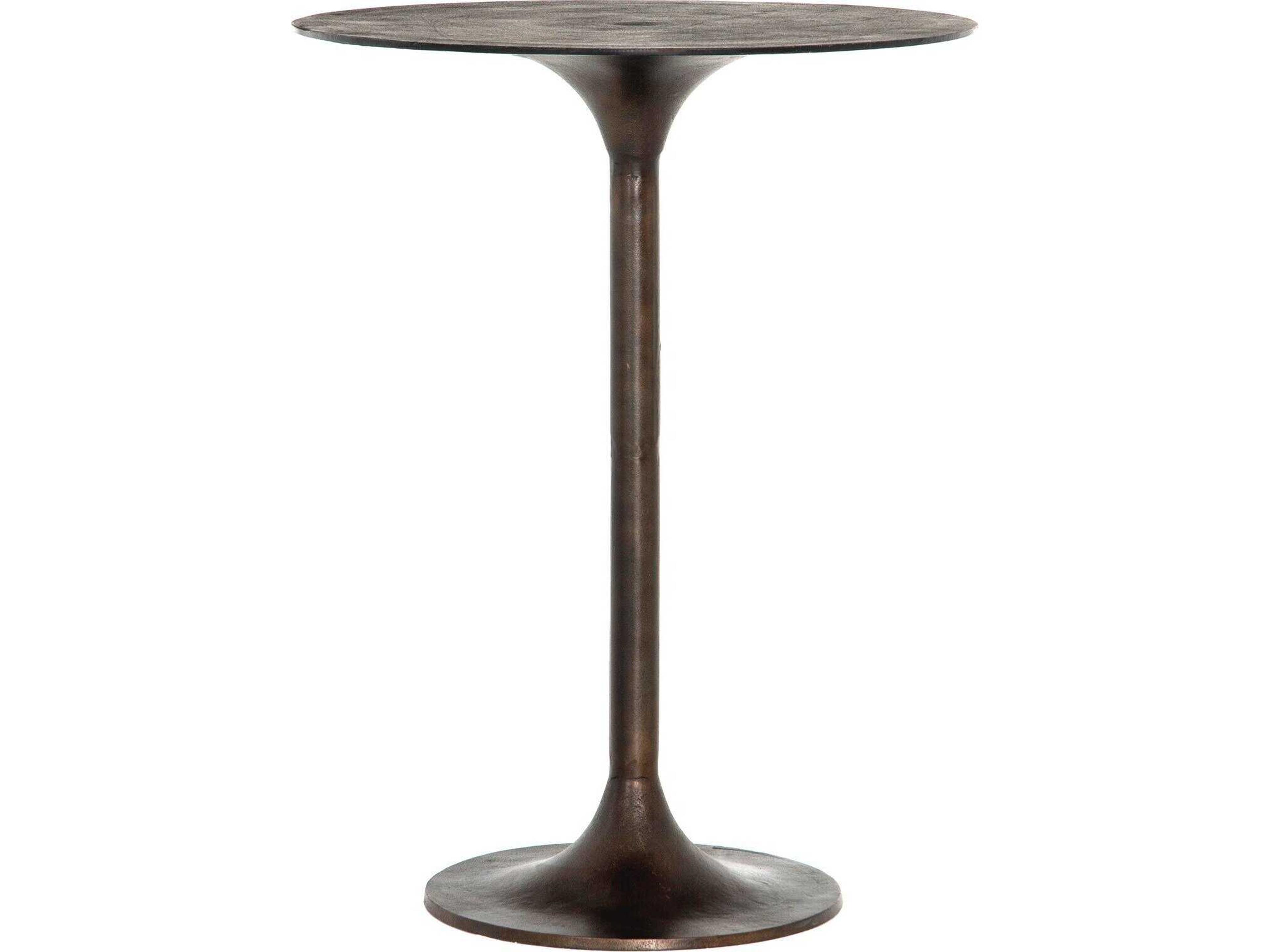 Marlow Antique Rust Round Metal Bar Table