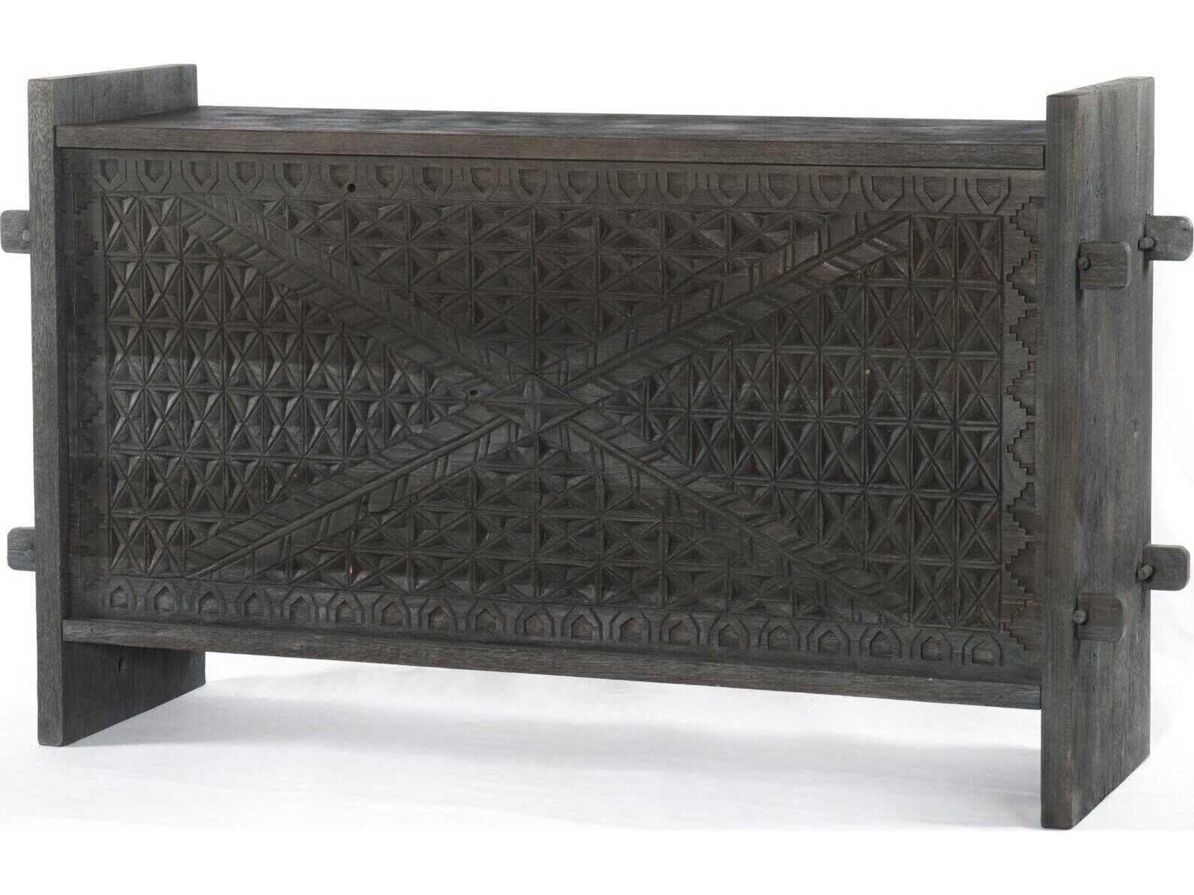 Four Hands Maya Columbus Rectangular Wood Dark Totem Console Table