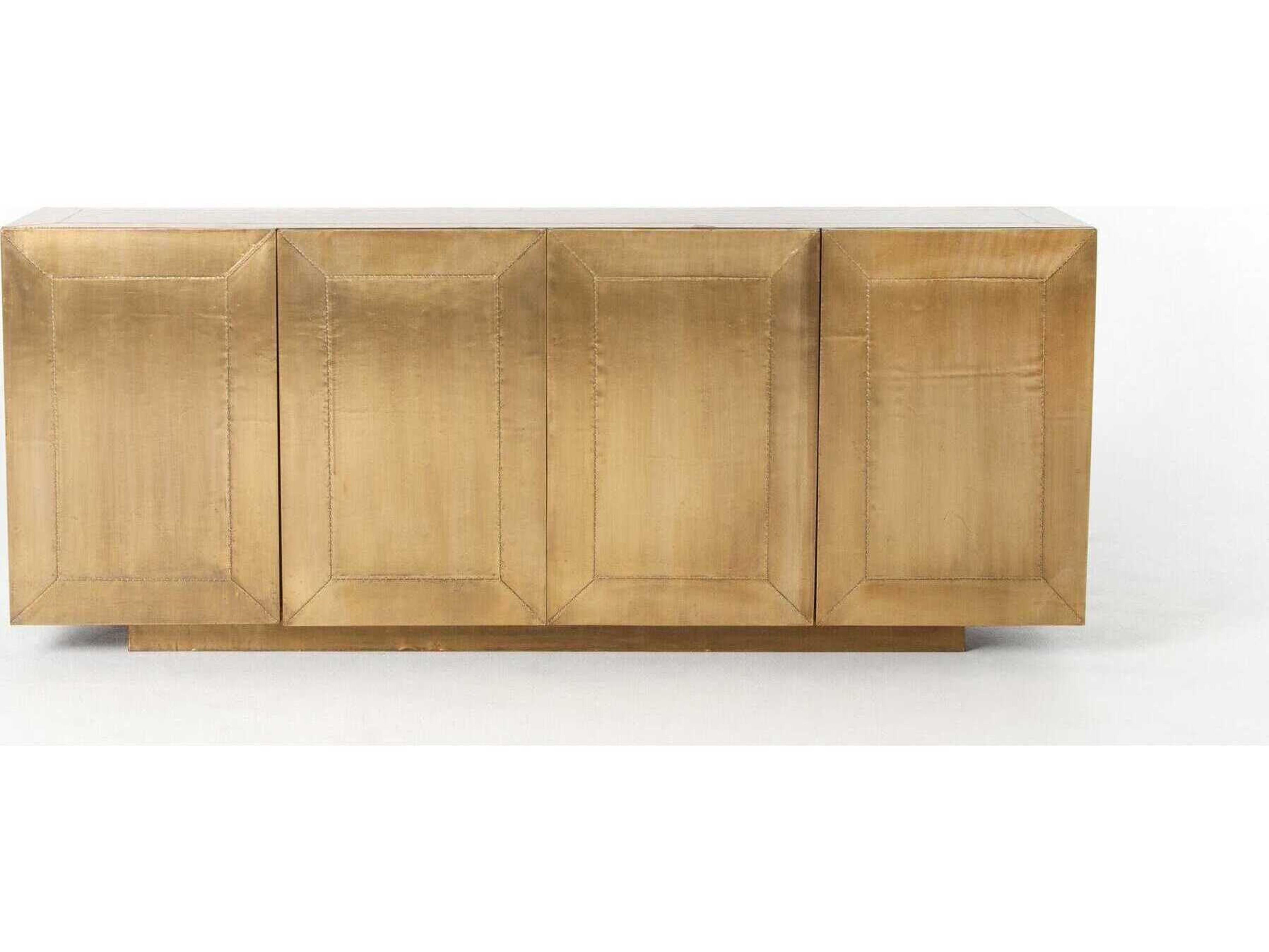 Luxecor Globetrotter Freda 72" Mango Wood Grey Natural Brushed Brass Clad Sideboard