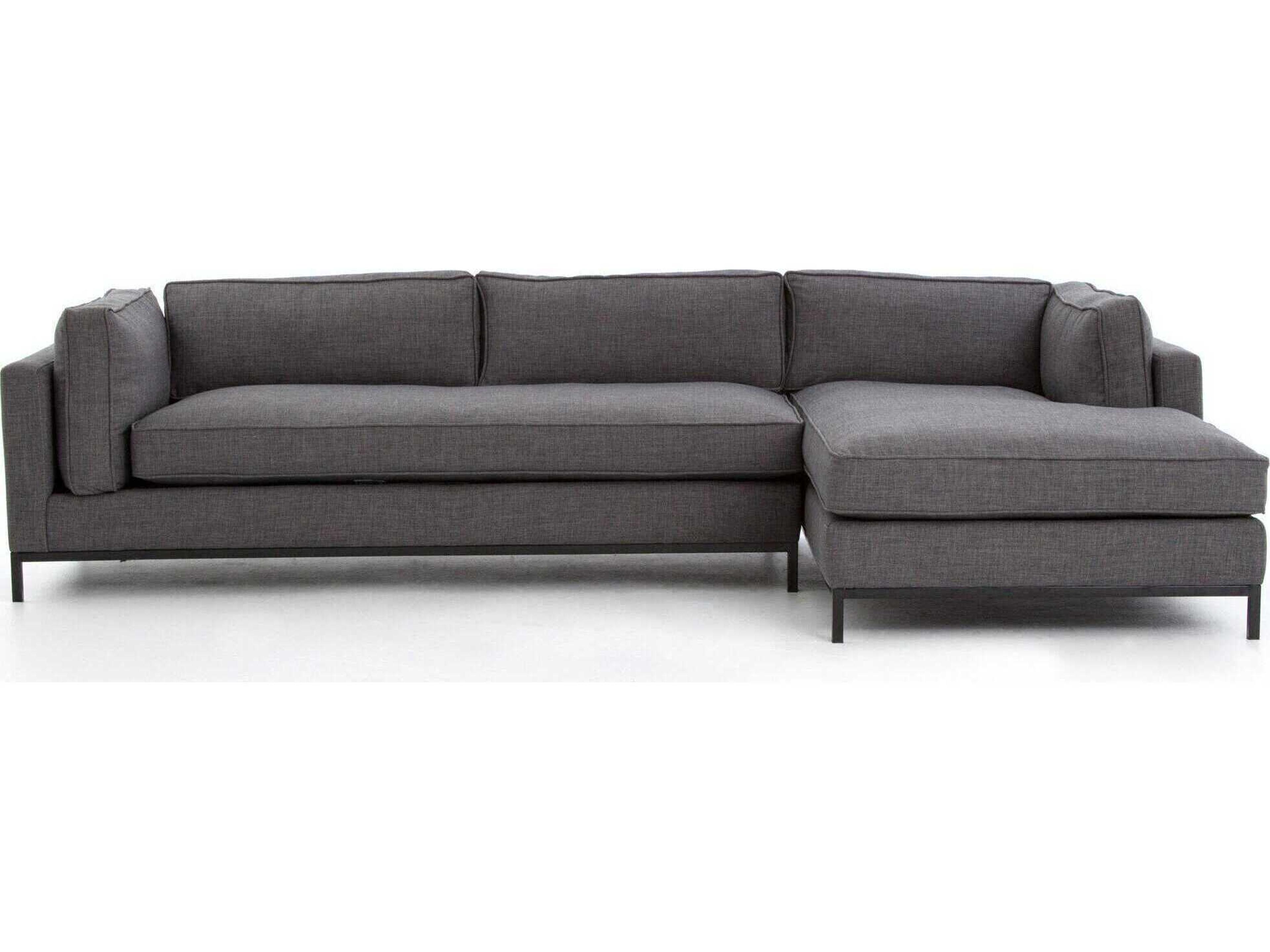 Luxecor Globetrotter Grammercy 2 - Piece Gray Upholstered Sectional Sofa with RAF Chaise
