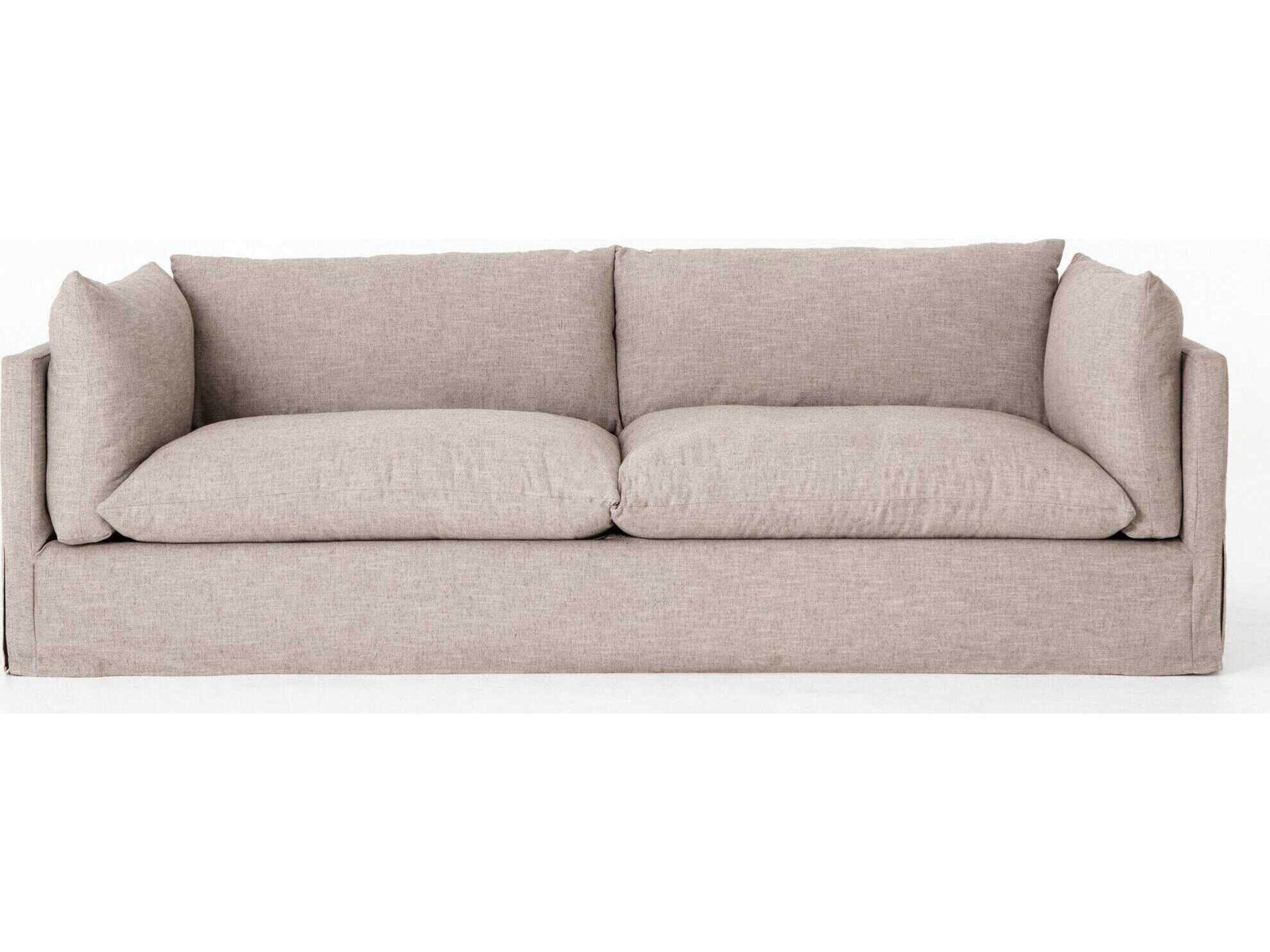 Luxecor Globetrotter Habitat Valley Nimbus Dark Walnut Gray Upholstered Sofa