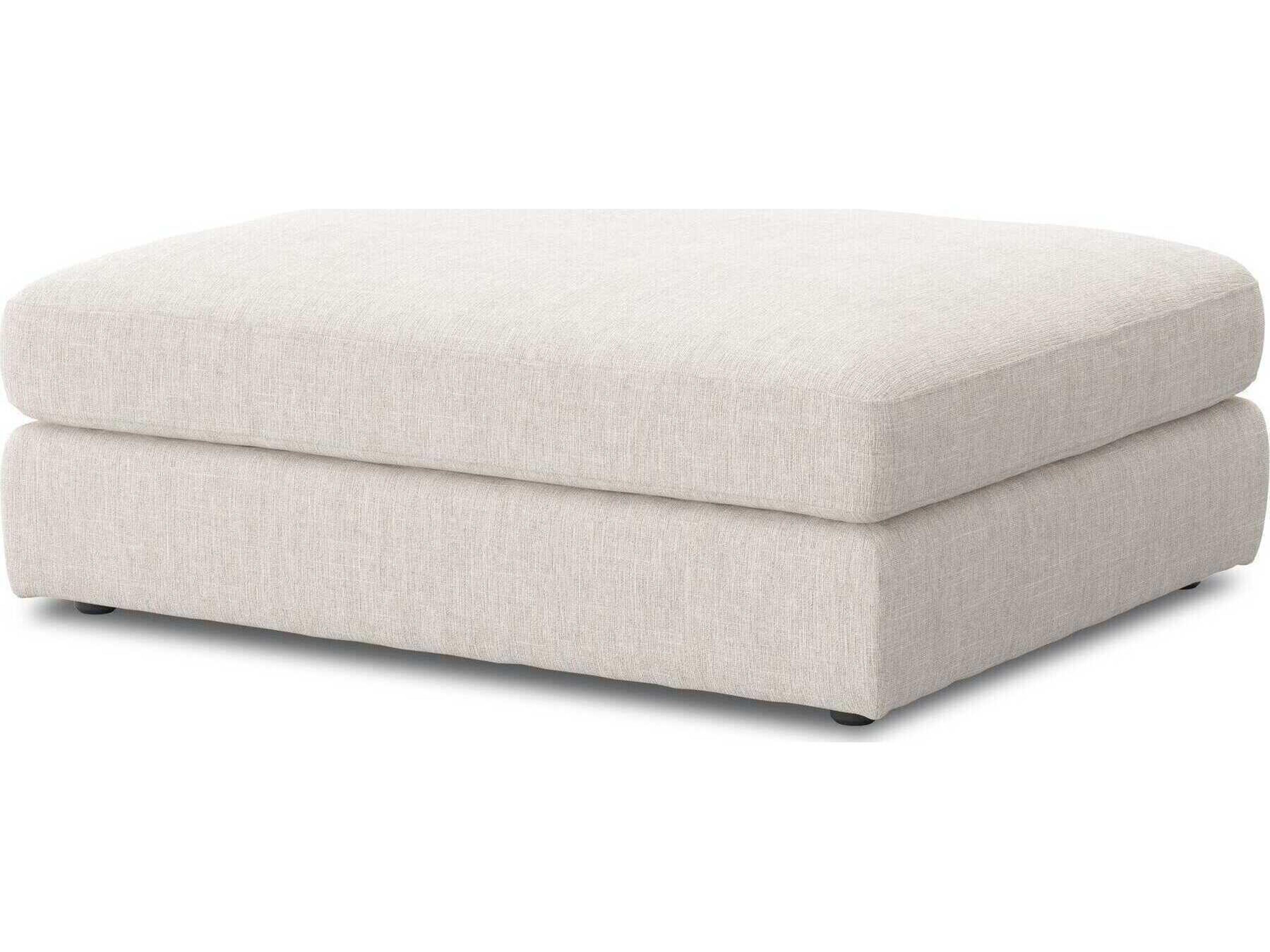 Four Hands Atelier Bloor Essence Natural Beige Upholstered Ottoman