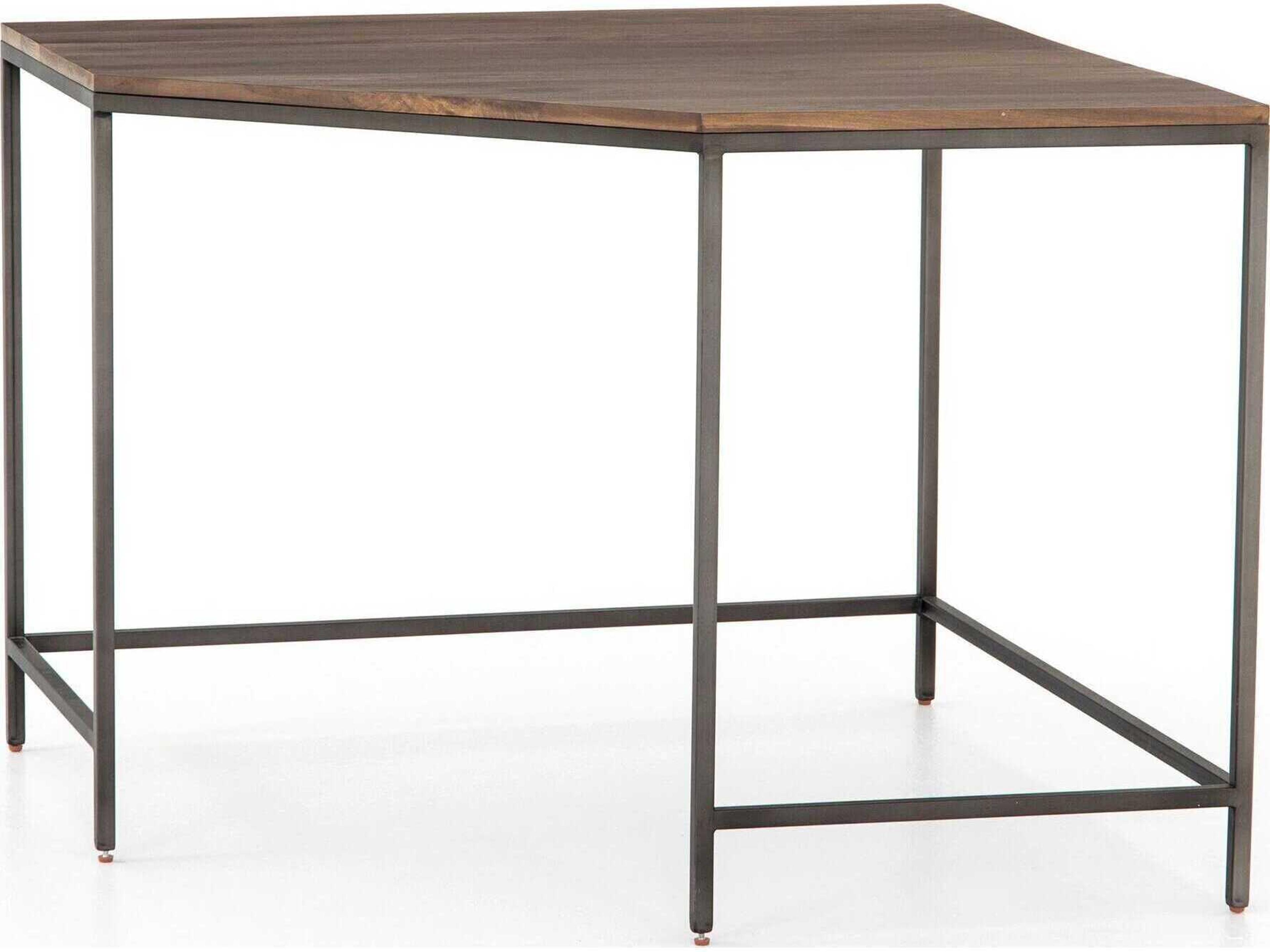 Four Hands Fulton Trey Natural Iron Auburn Poplar Brown Wood Corner Desk