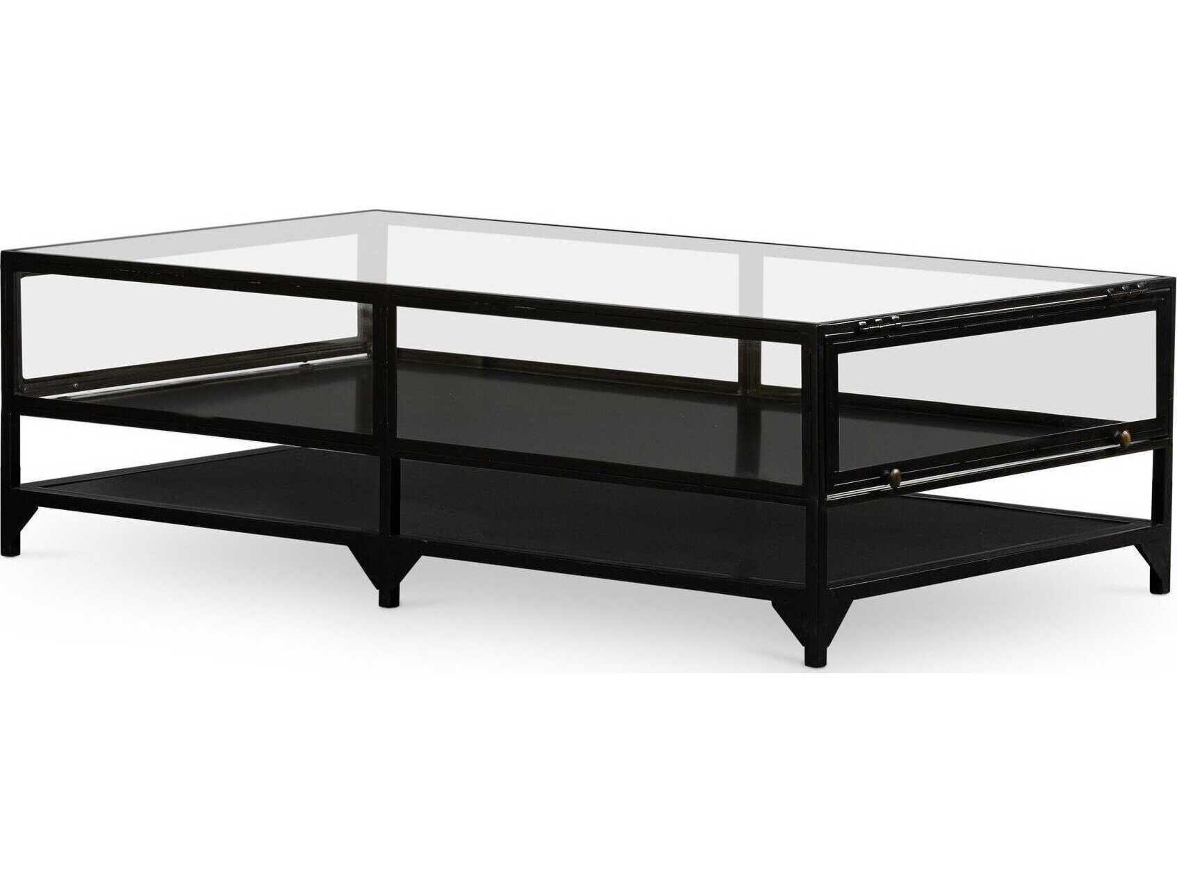 Four Hands Belmont Shadow Box Rectangular Glass Coffee Table