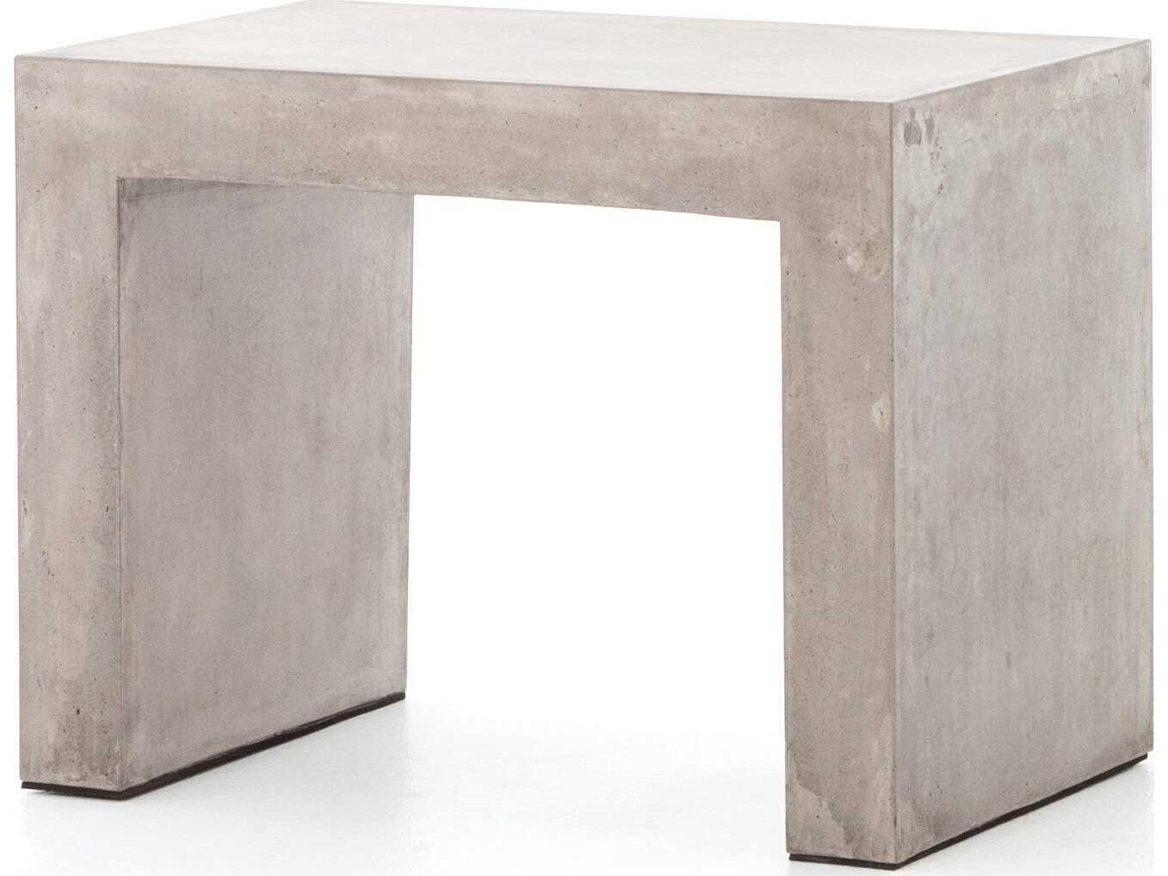 Four Hands Bina Parish Rectangular Grey Concrete End Table
