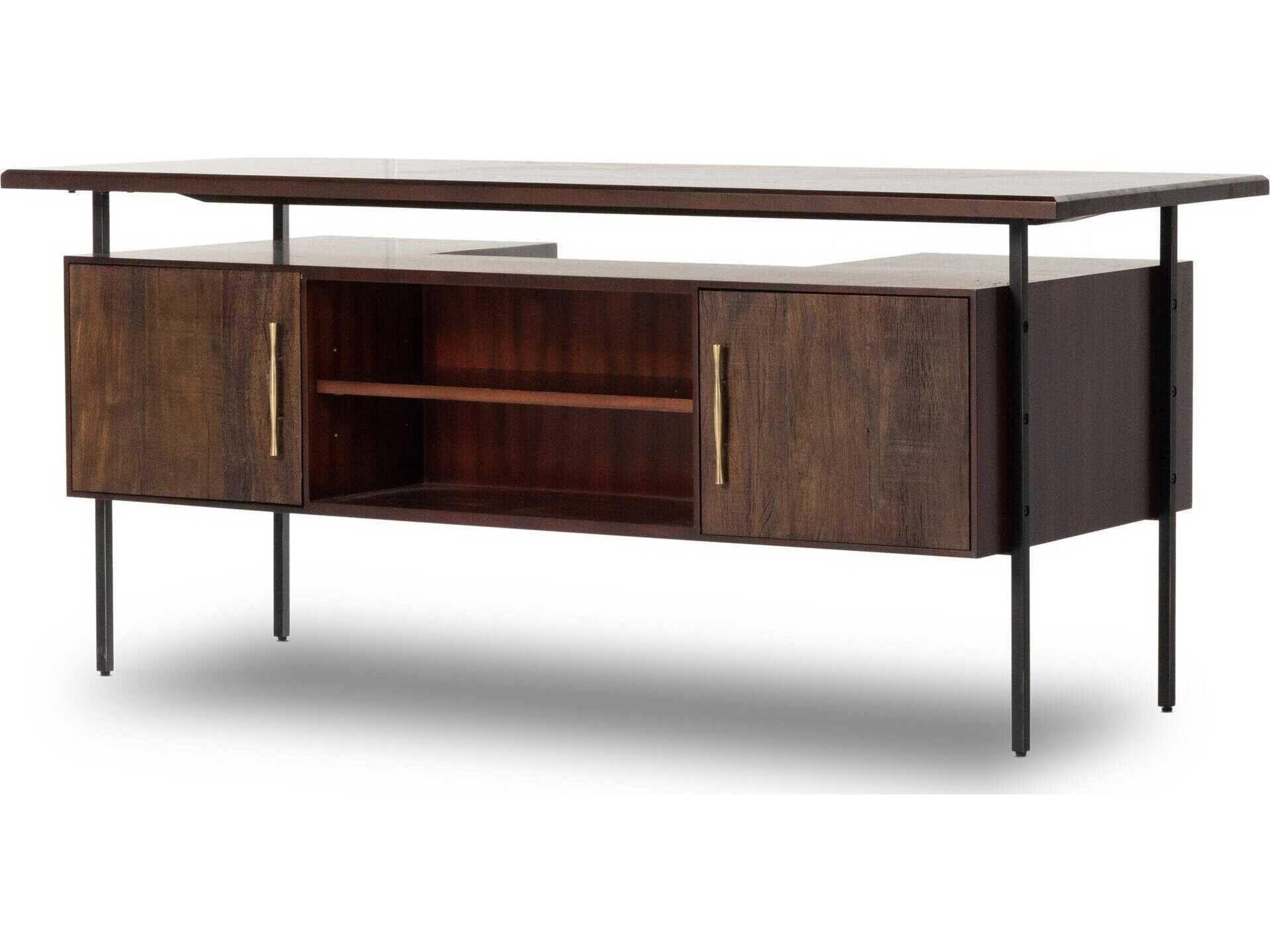 Four Hands Bina Lauren Brown Acacia Wood Executive Desk