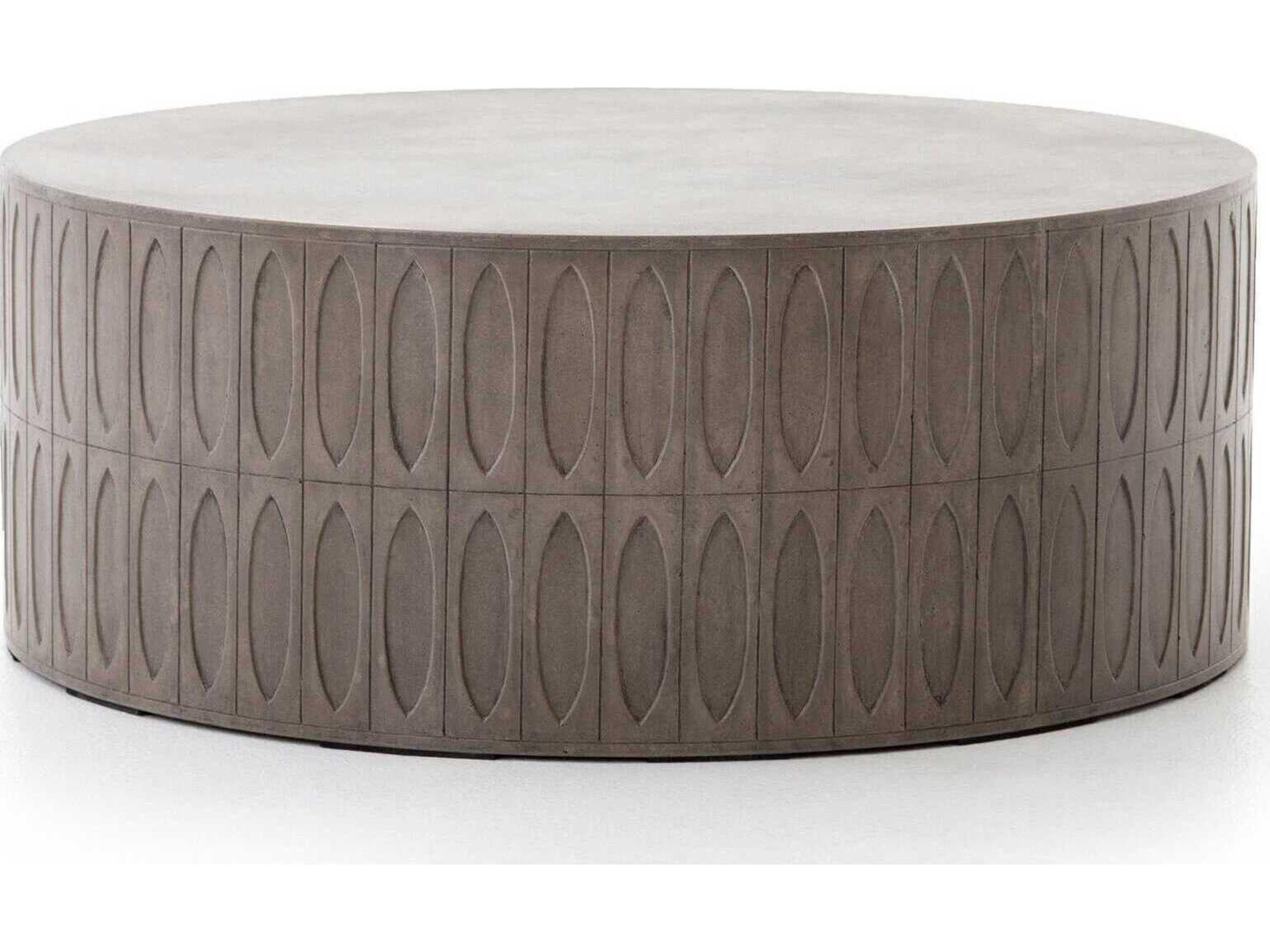 Four Hands Thayer Colorado Round Concrete Dark Grey Coffee Table