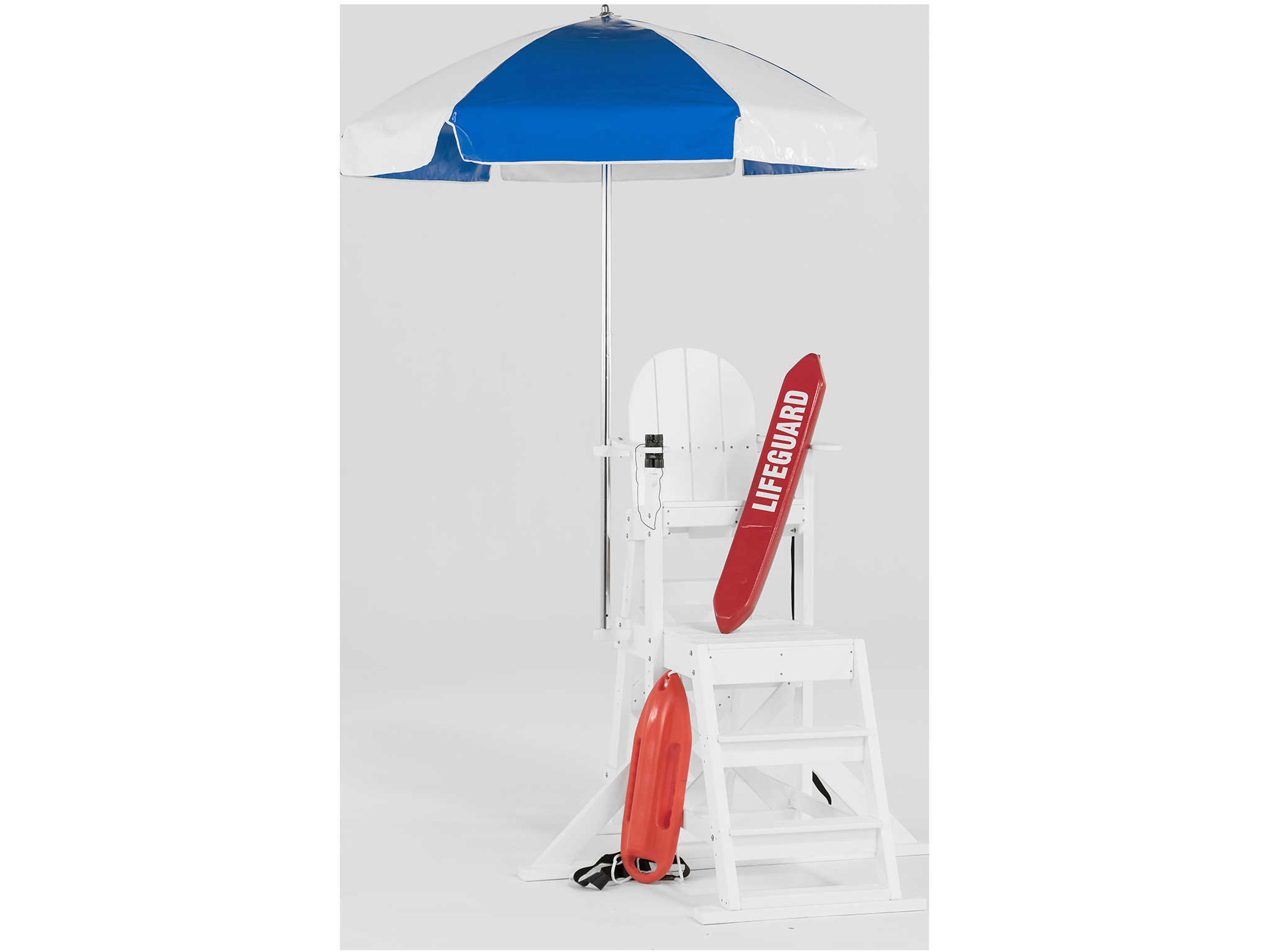 Frankford Quick Ship Lifeguard Aluminum 6.5 Foot Hexagon Aluminum Manual Tilt Outdoor Umbrella - Steel Ribs
