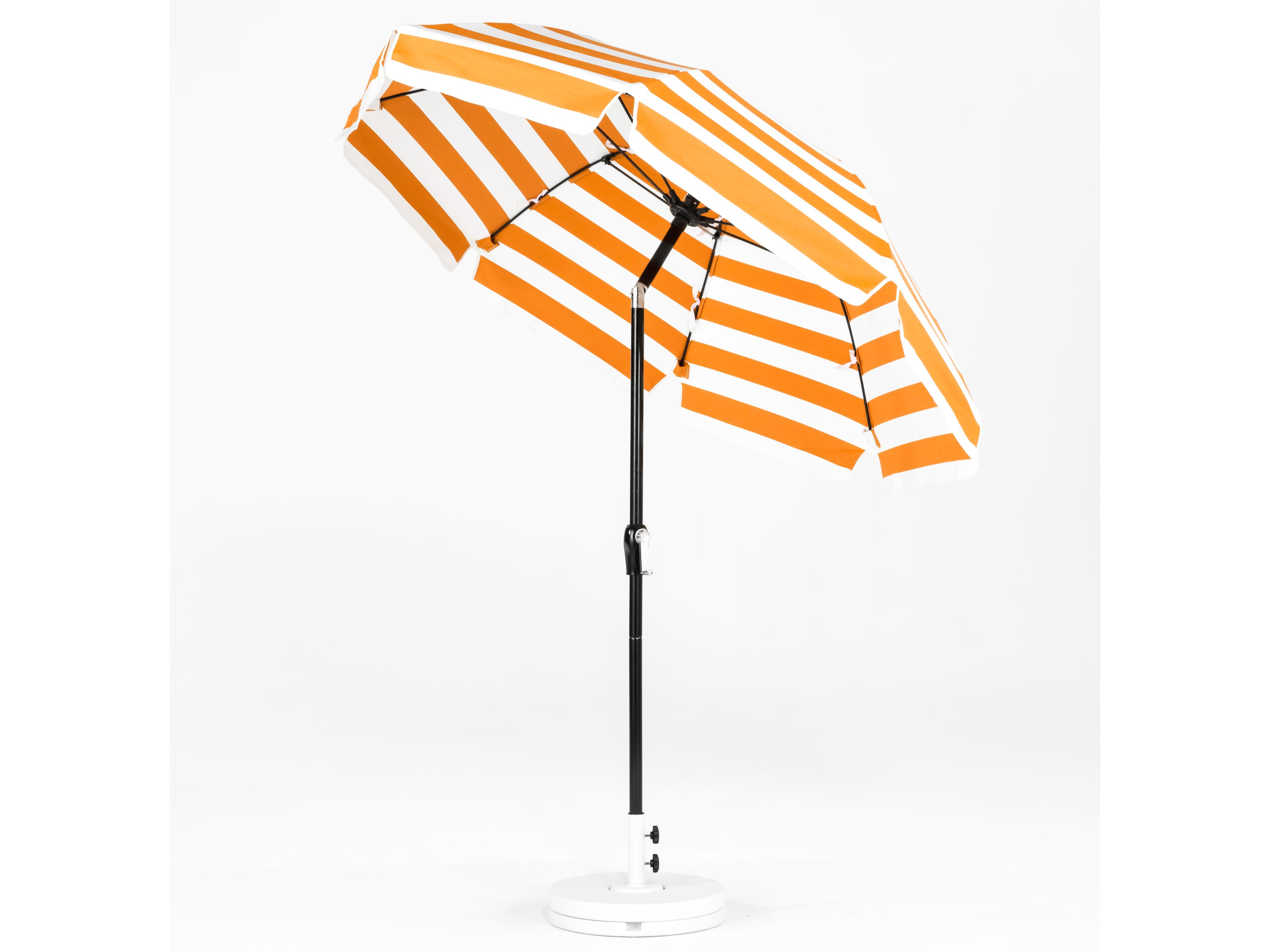 Frankford Catalina Fiberglass 7.5 Foot Octagon Crank Tilt Outdoor Umbrella - Special Order Striped Fabric