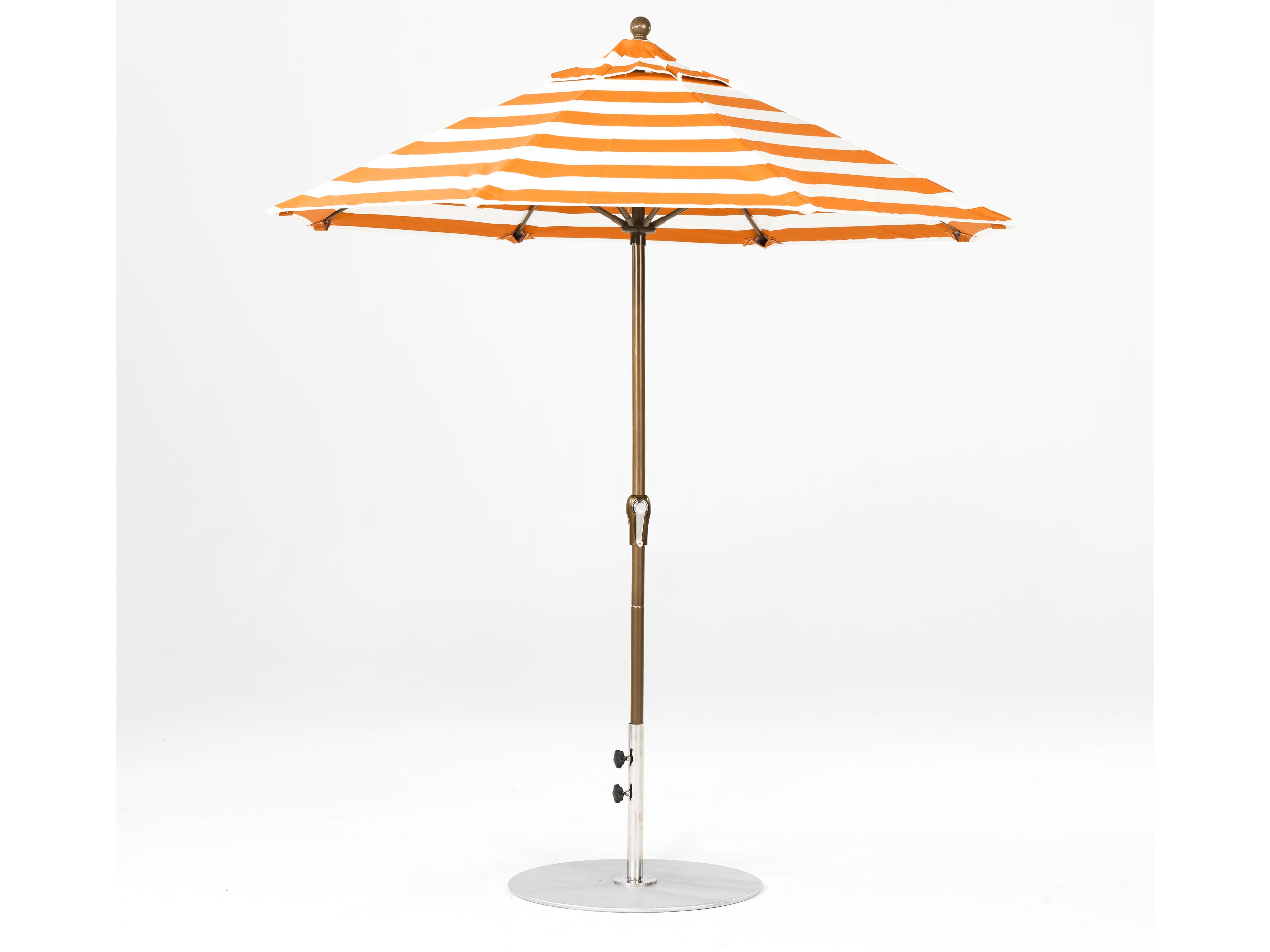 Frankford Monterey Market Fiberglass 7.5 Foot Octagon Crank Outdoor Umbrella - Special Order Striped Fabric