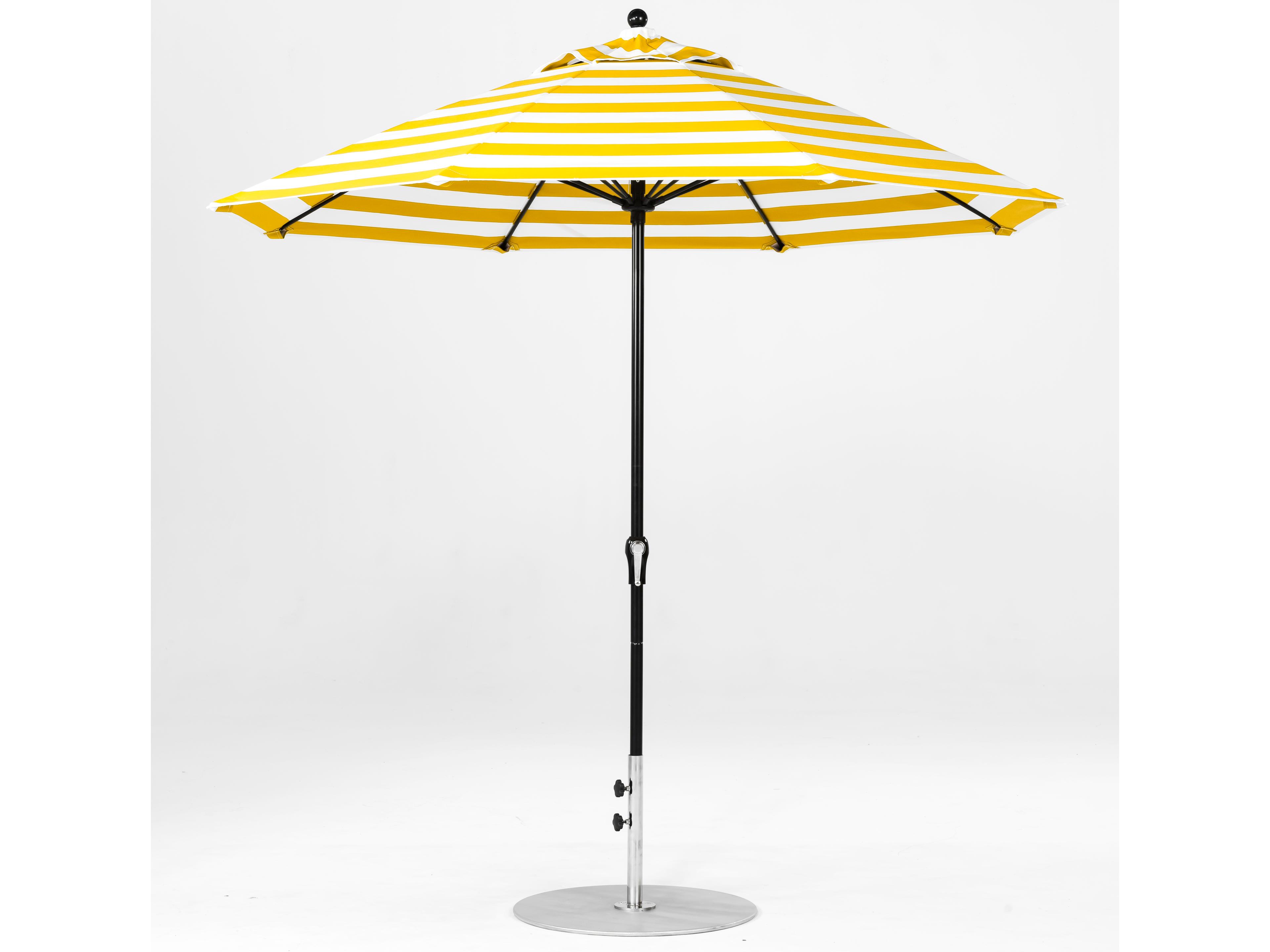 Frankford Monterey Market Fiberglass 9 Foot Octagon Crank Non Tilt Patio Umbrella - Special Order Striped Fabric