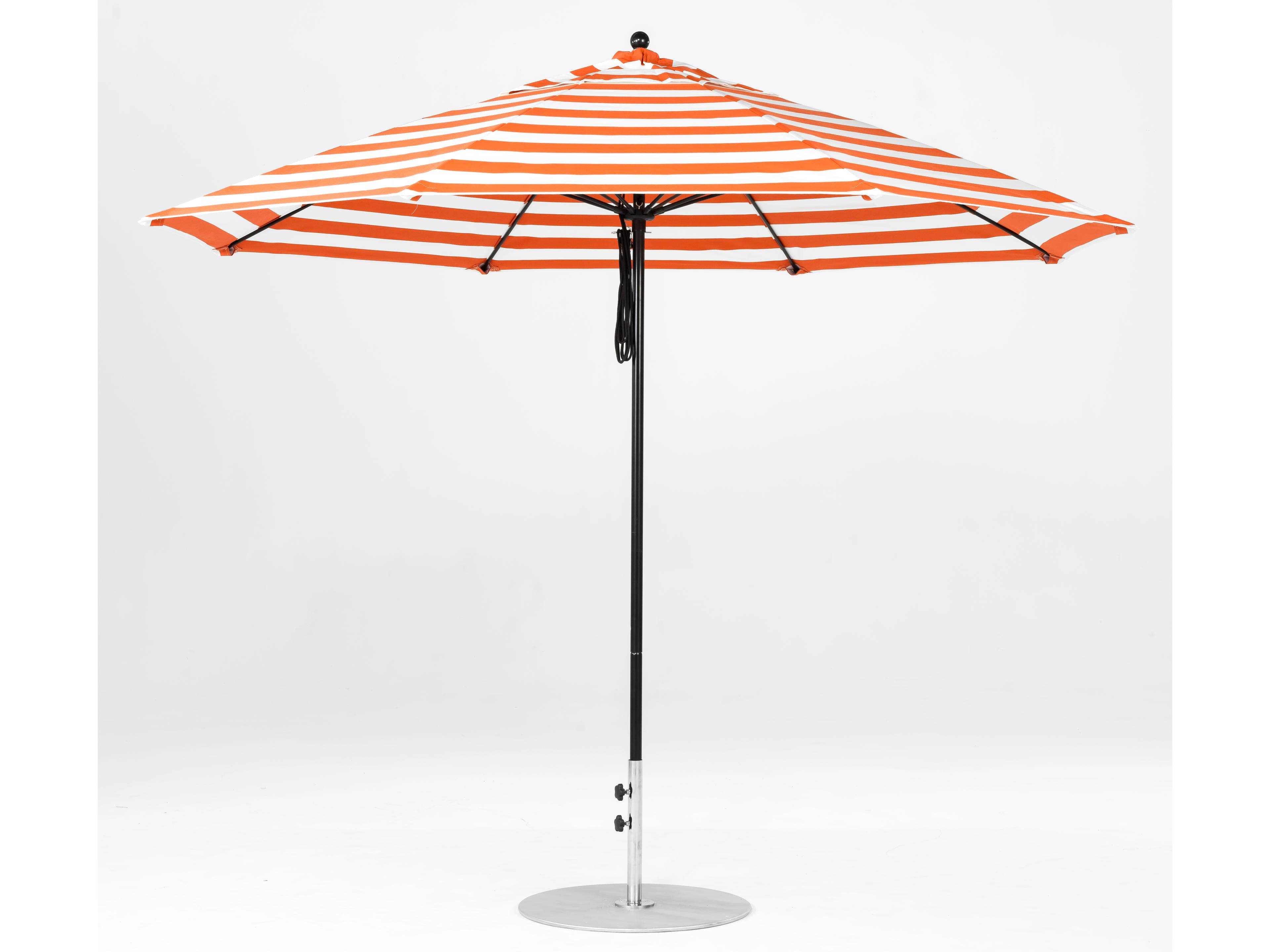 Frankford Monterey Market Fiberglass 11 Foot Octagon Crank Auto Tilt Outdoor Umbrella - Special Order Striped Fabric
