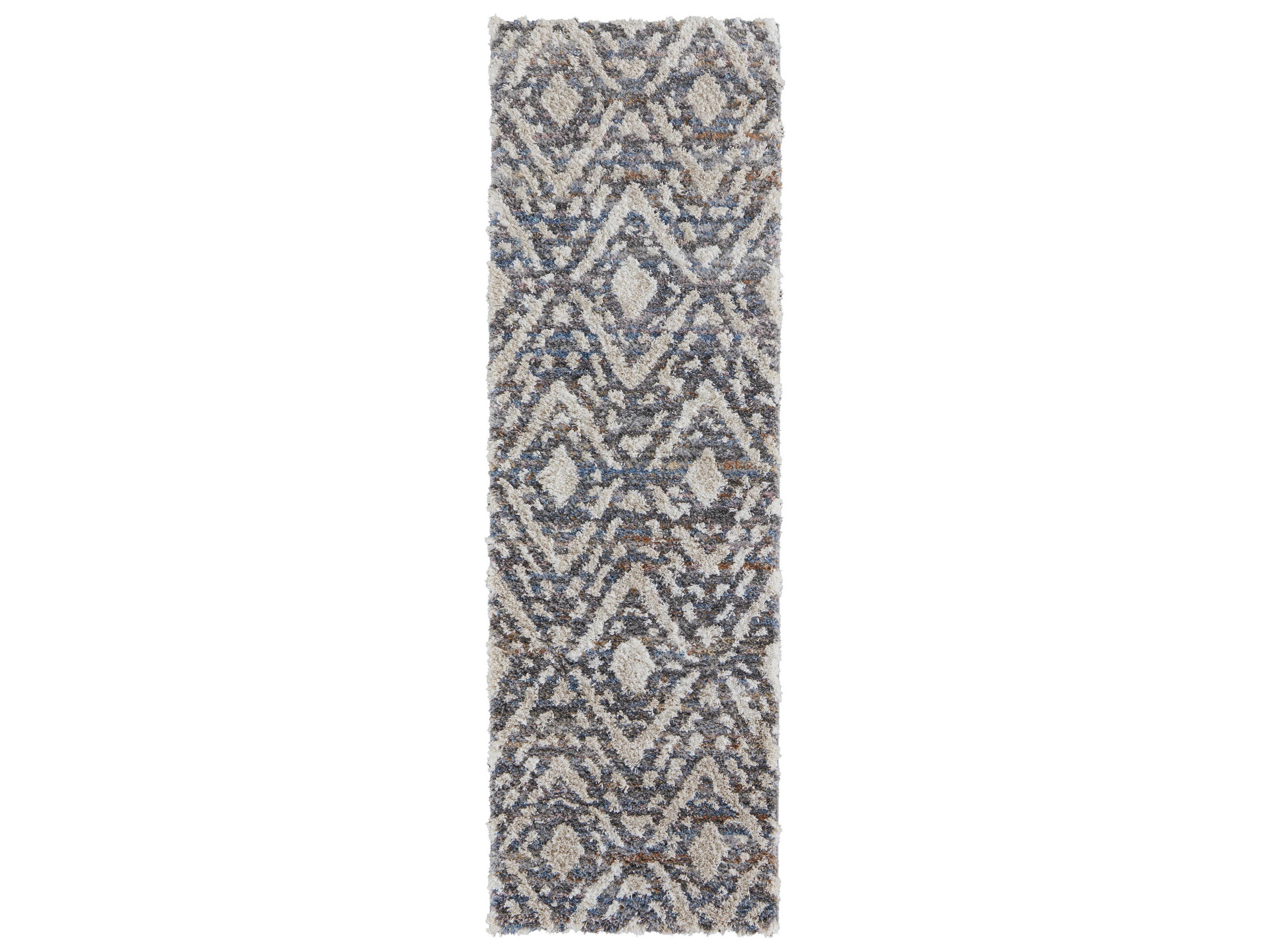 Feizy Rugs Mynka Shag Geometric Runner Area Rug