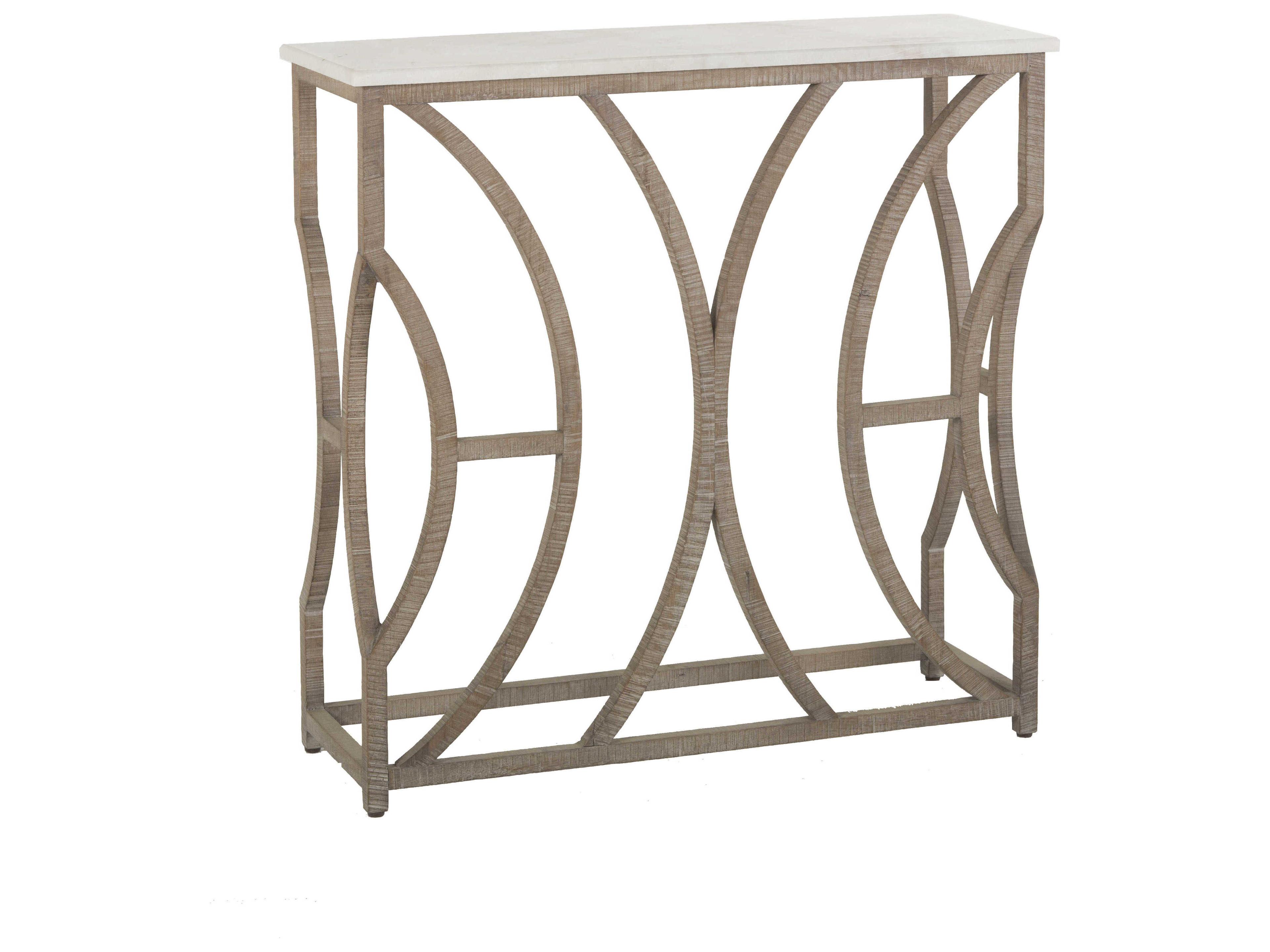 Gabby Helen Rectangular Cloud White Marble & Charcoal Oak Console Table