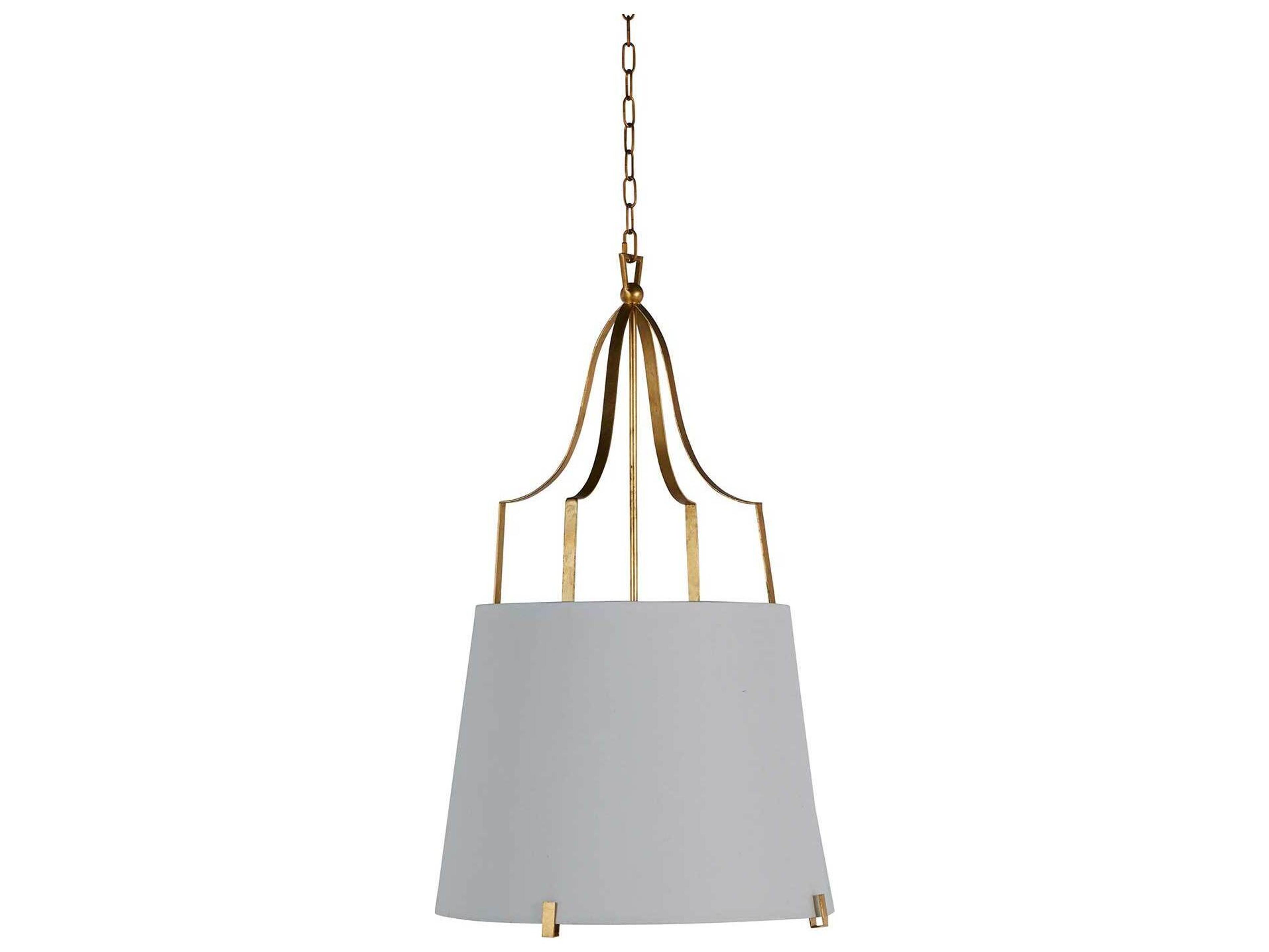Gabby Arbella 2-Light Vintage Gold White Linen Drum Pendant