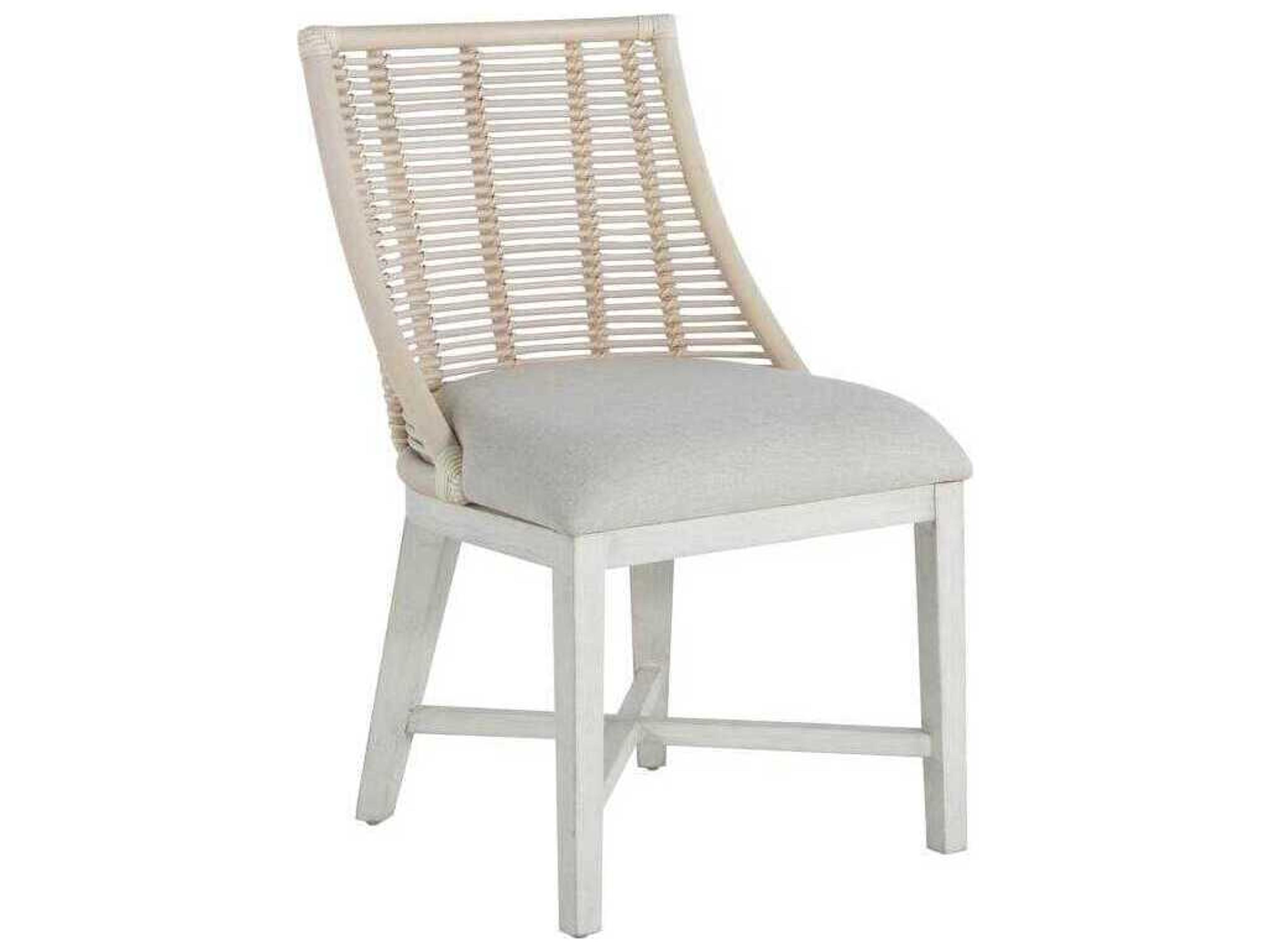 Gabby Hamlet Mahogany Wood White Leather Side Dining Chair