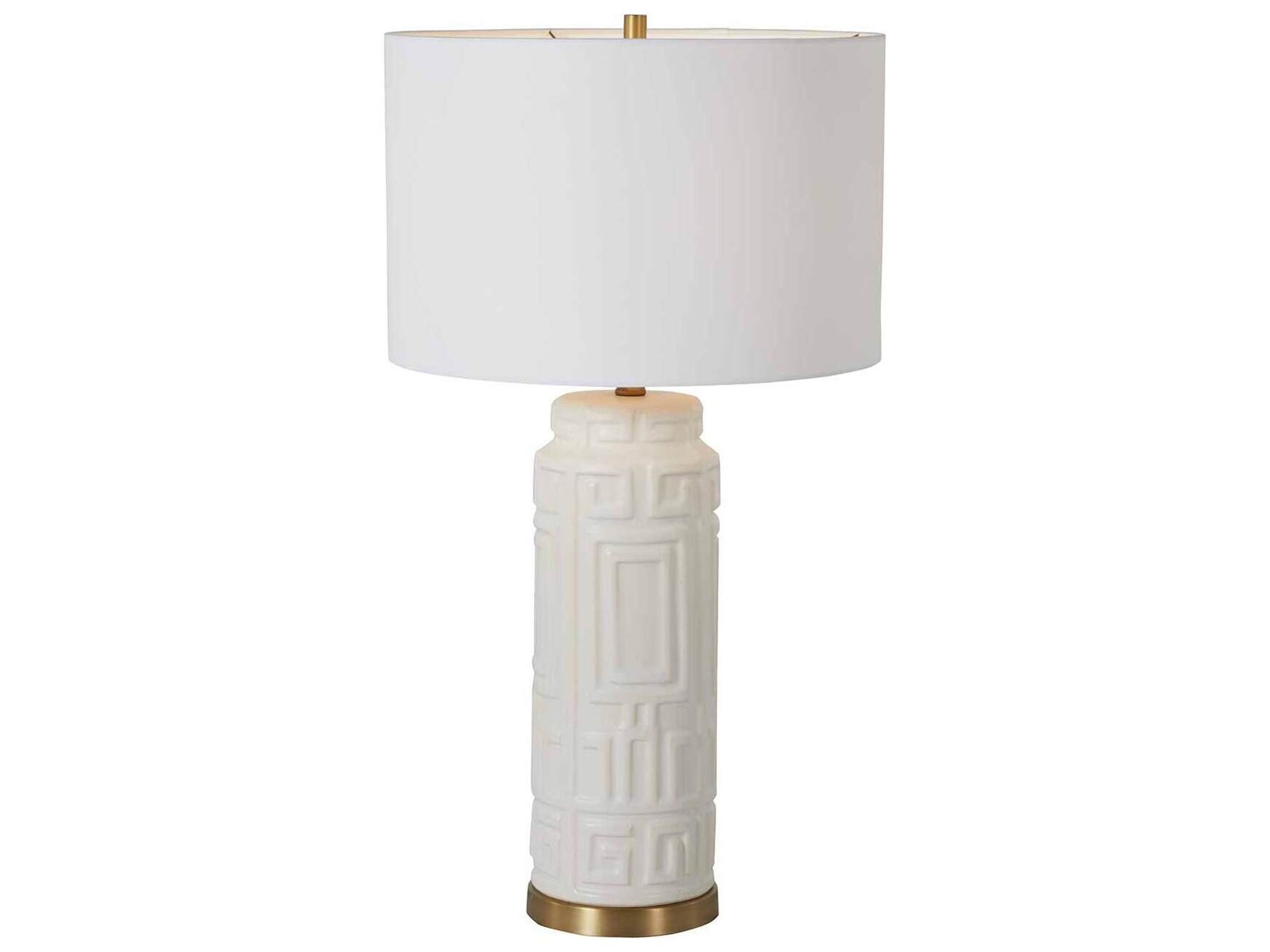 Gabby Osmond Matte Antique Brass White Buffet Lamp