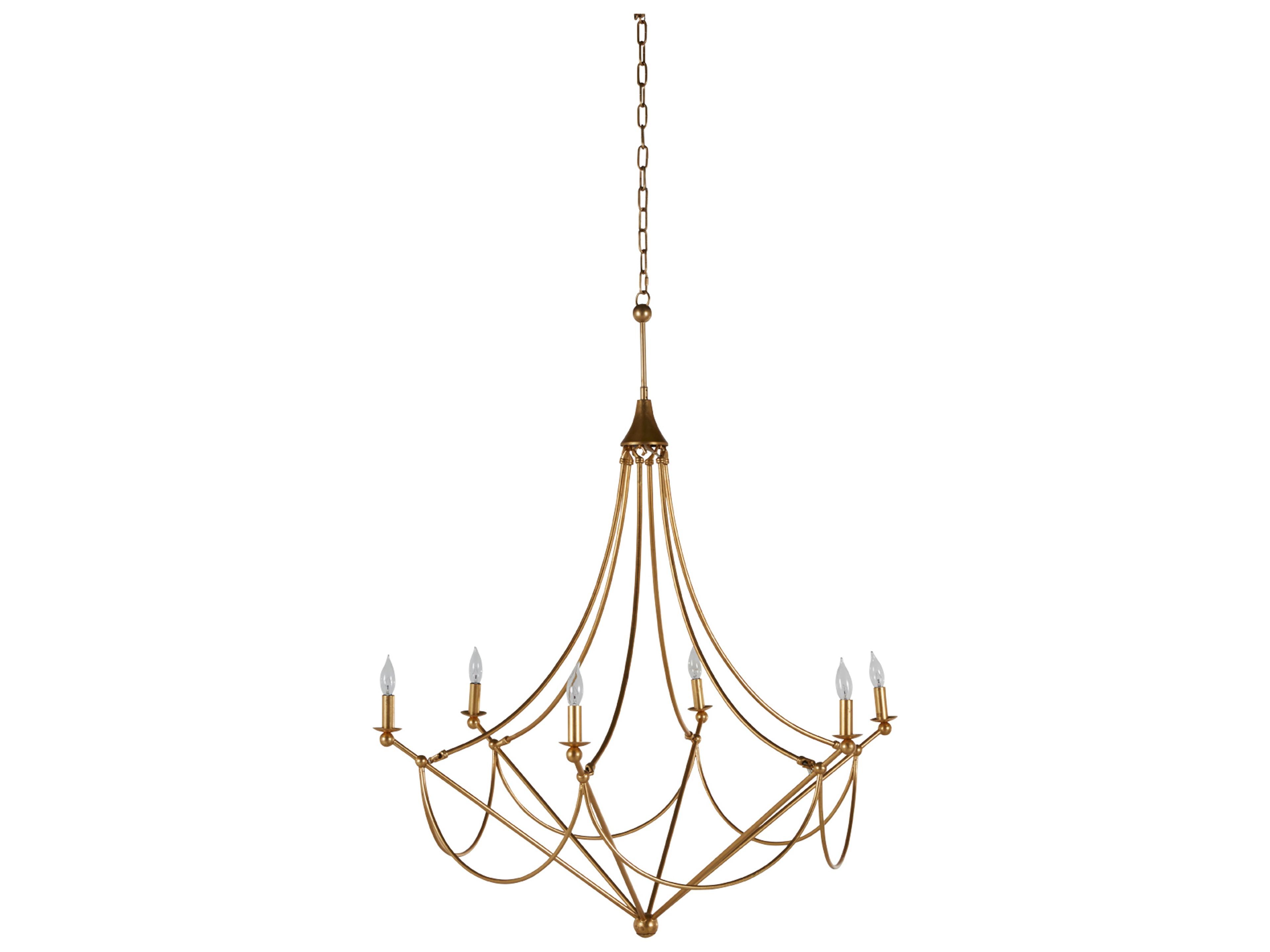 Gabby Miles 6-Light Vintage Gold Candelabra Chandelier