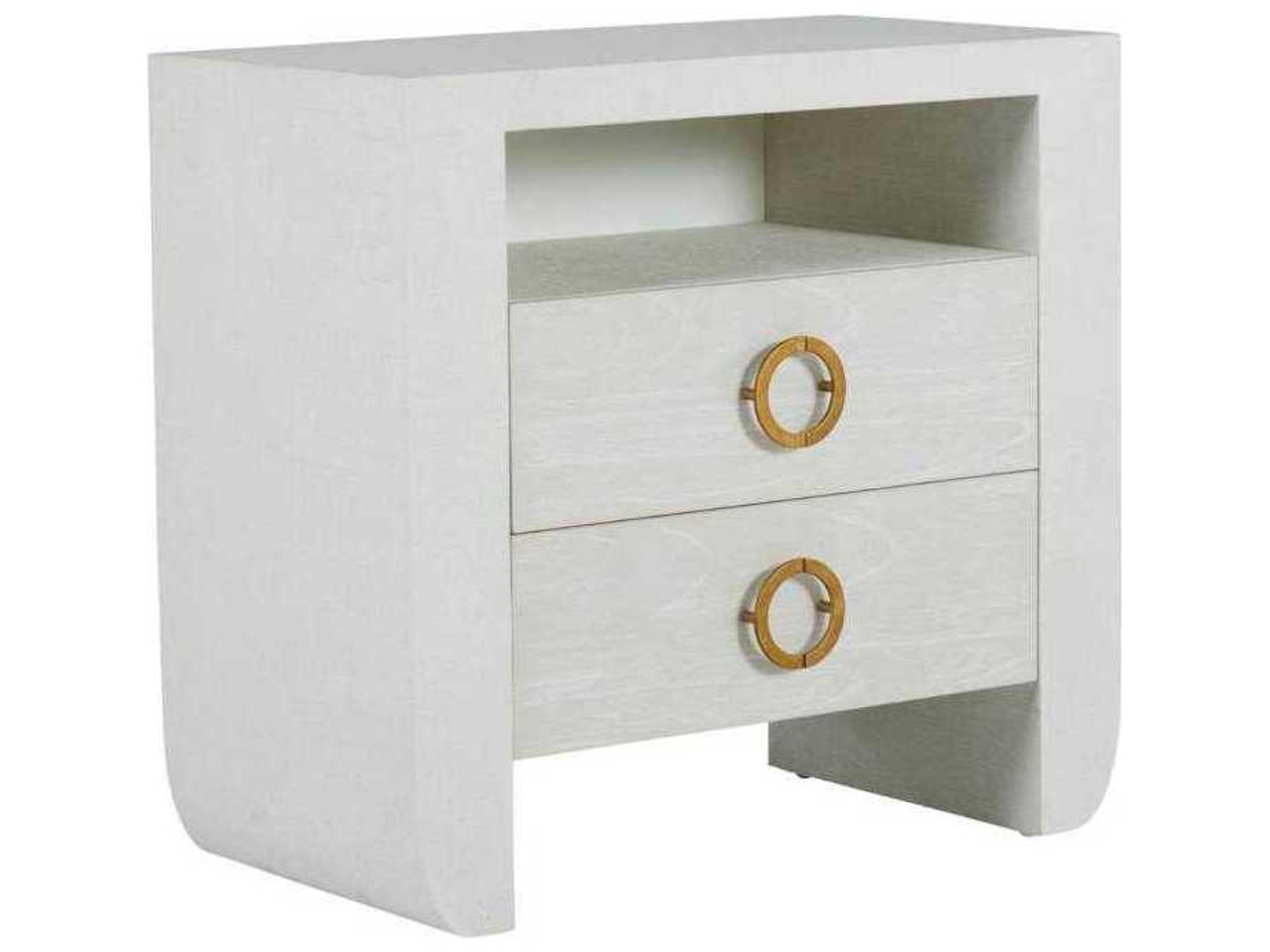 Gabby Sherie 2-Drawers White Mindi Wood Nightstand
