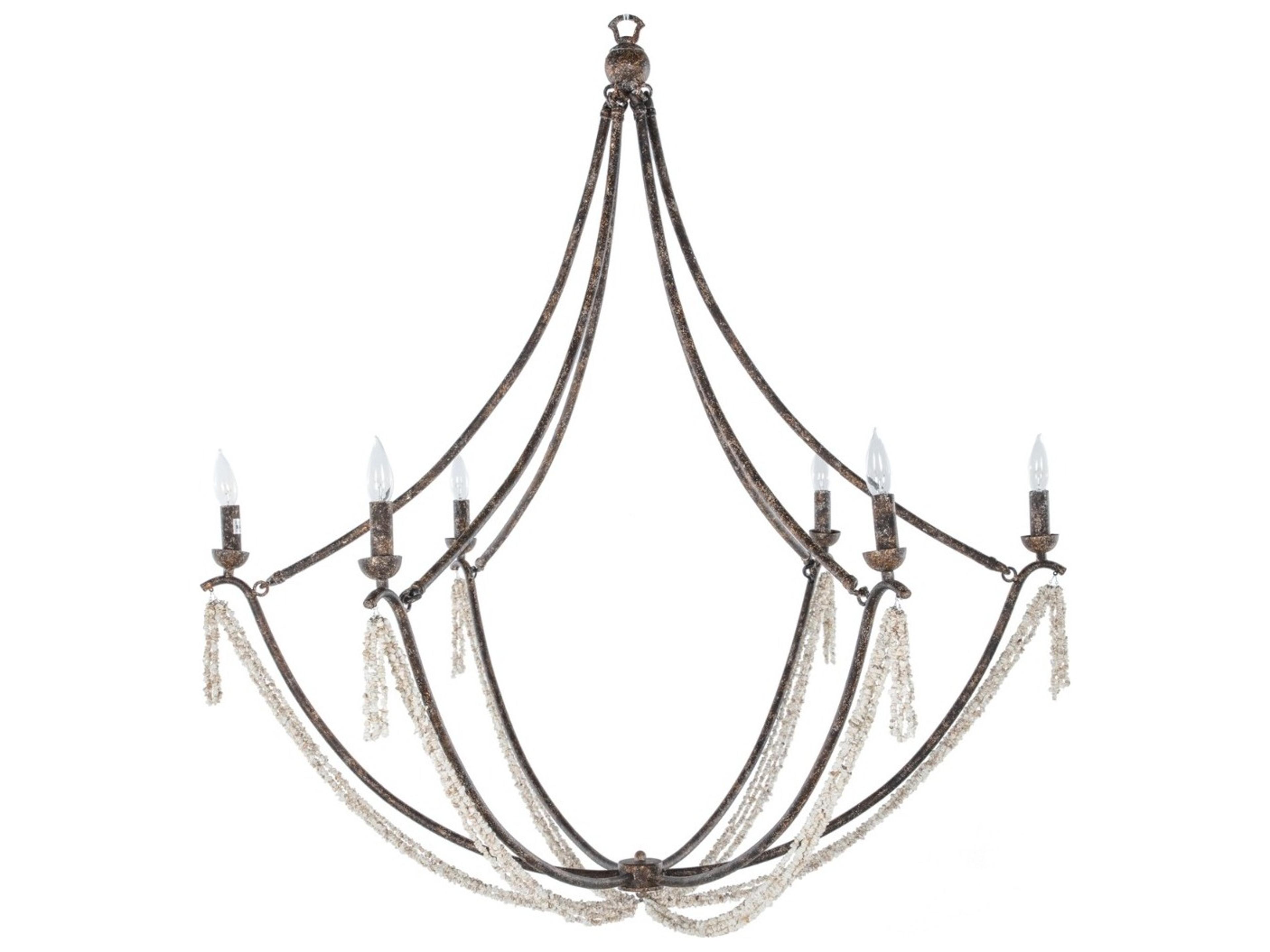 Gabby Nakita 6-Light Rust Coral White Bronze Candelabra Chandelier