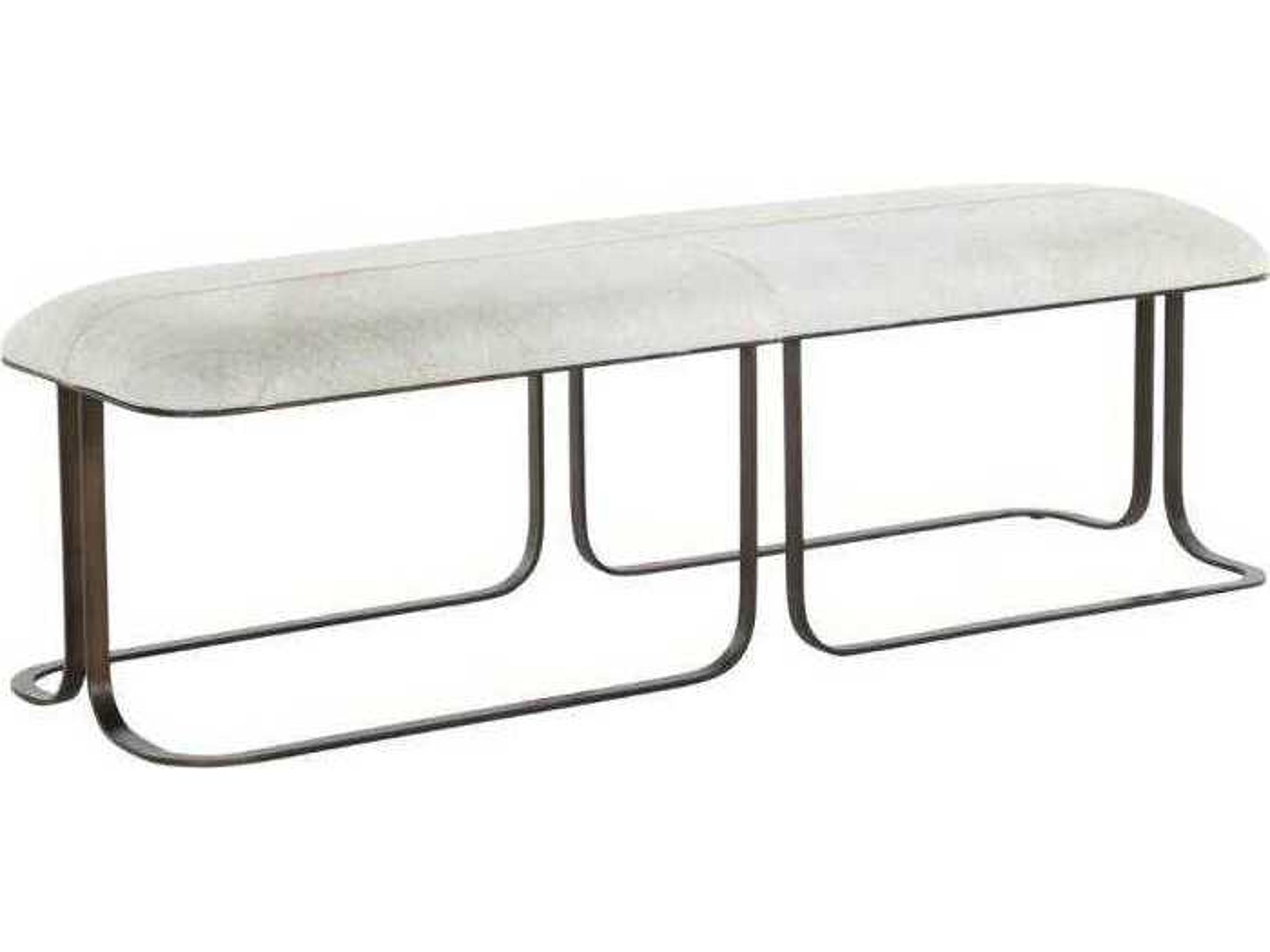 Gabby Orson Natural Ivory Hide Upholstered Accent Bench