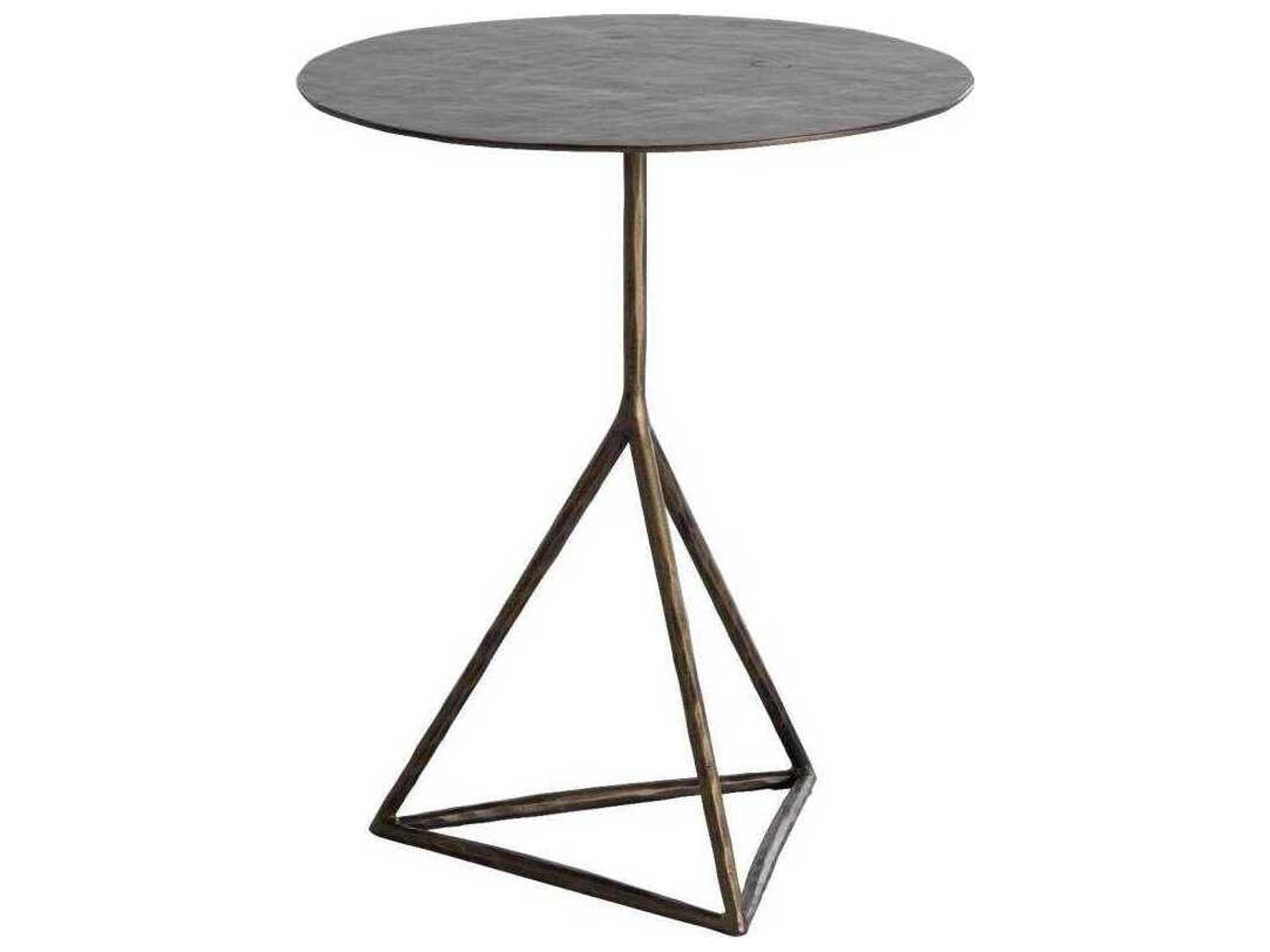 Gabby Napier Round Metal Antique Aged Brass End Table